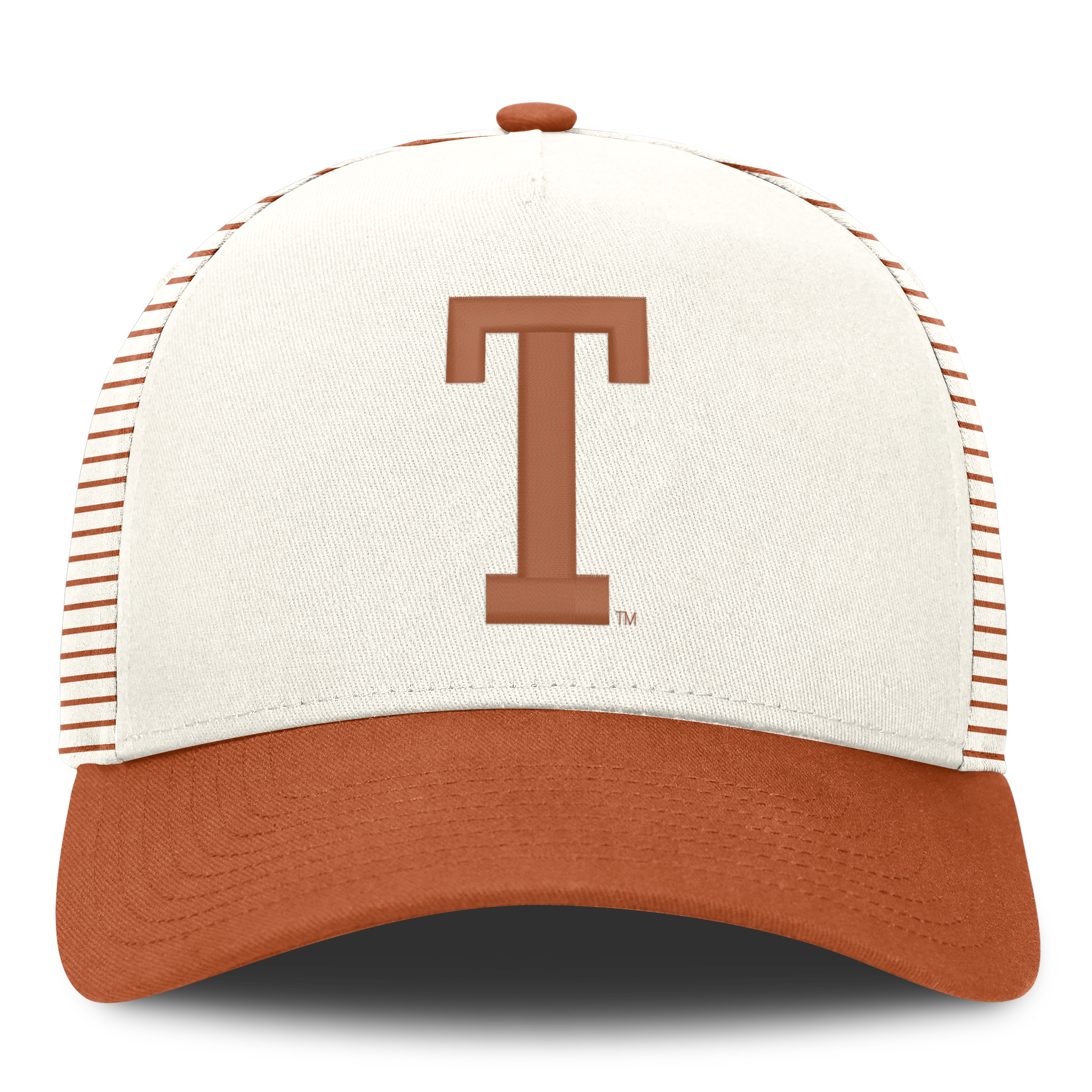 Casquette unisexe Nike Vault rayée blanche/orange Texas Longhorns, style Vault, à taille ajustable.