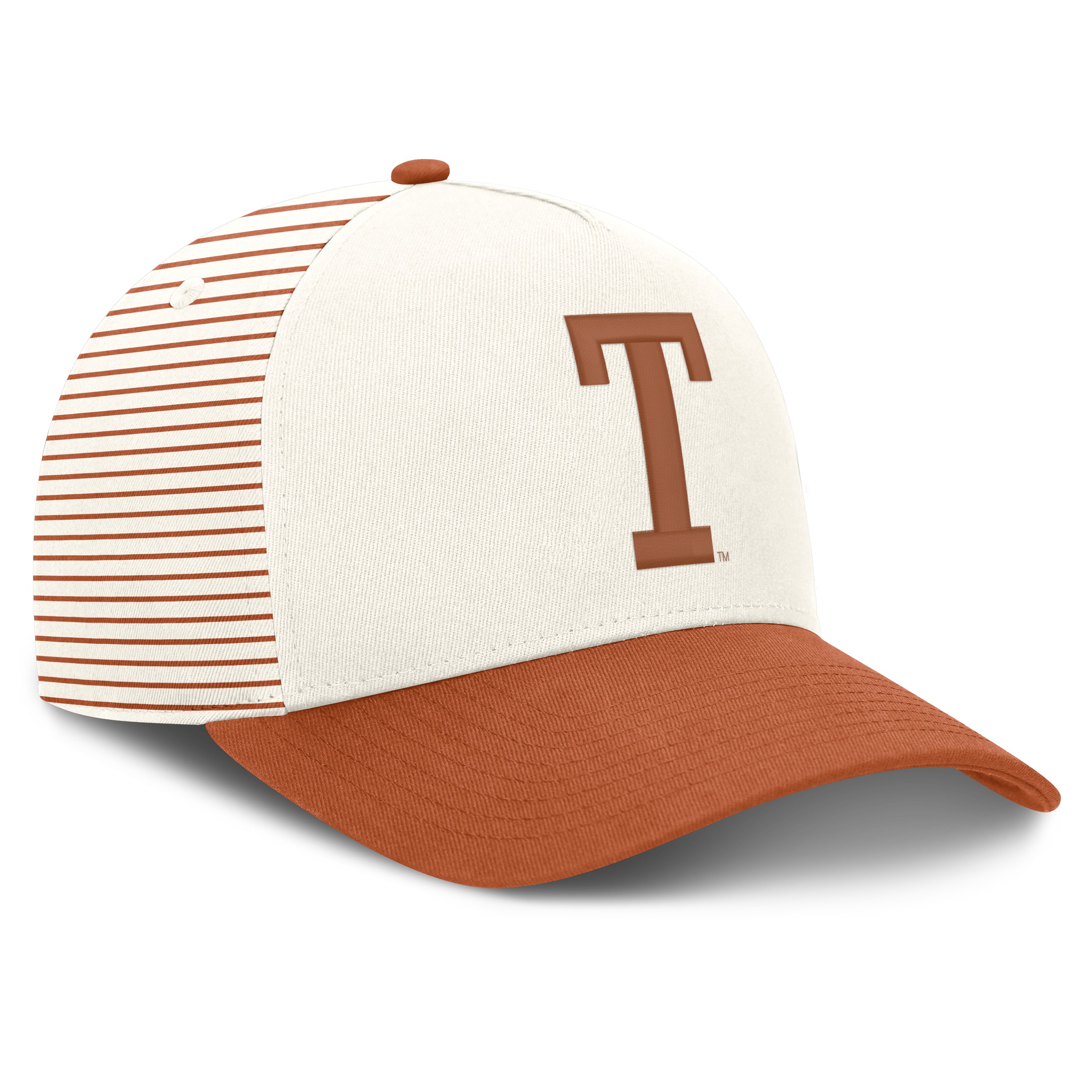 Casquette unisexe Nike Vault rayée blanche/orange Texas Longhorns, style Vault, à taille ajustable.