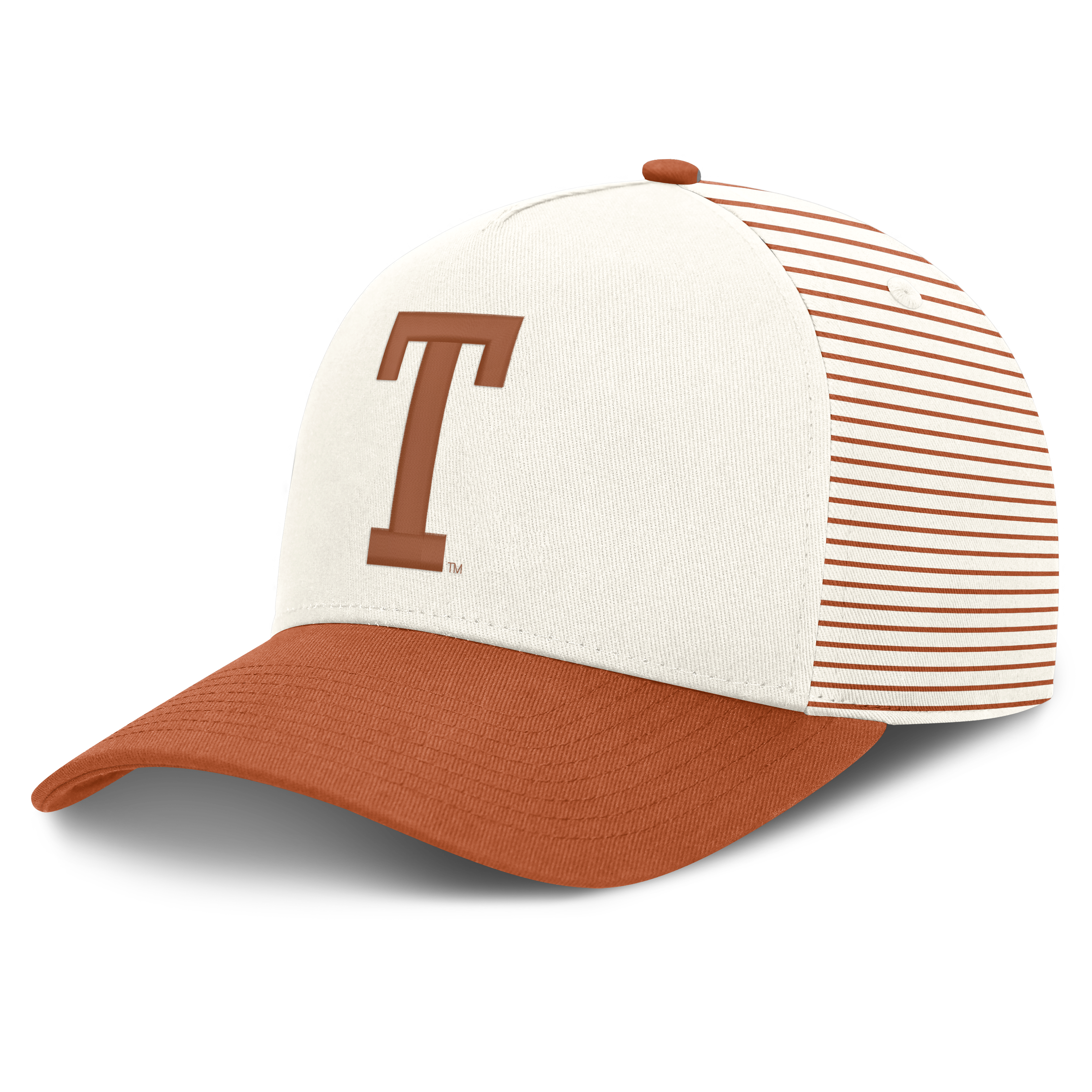 Casquette unisexe Nike Vault rayée blanche/orange Texas Longhorns, style Vault, à taille ajustable.