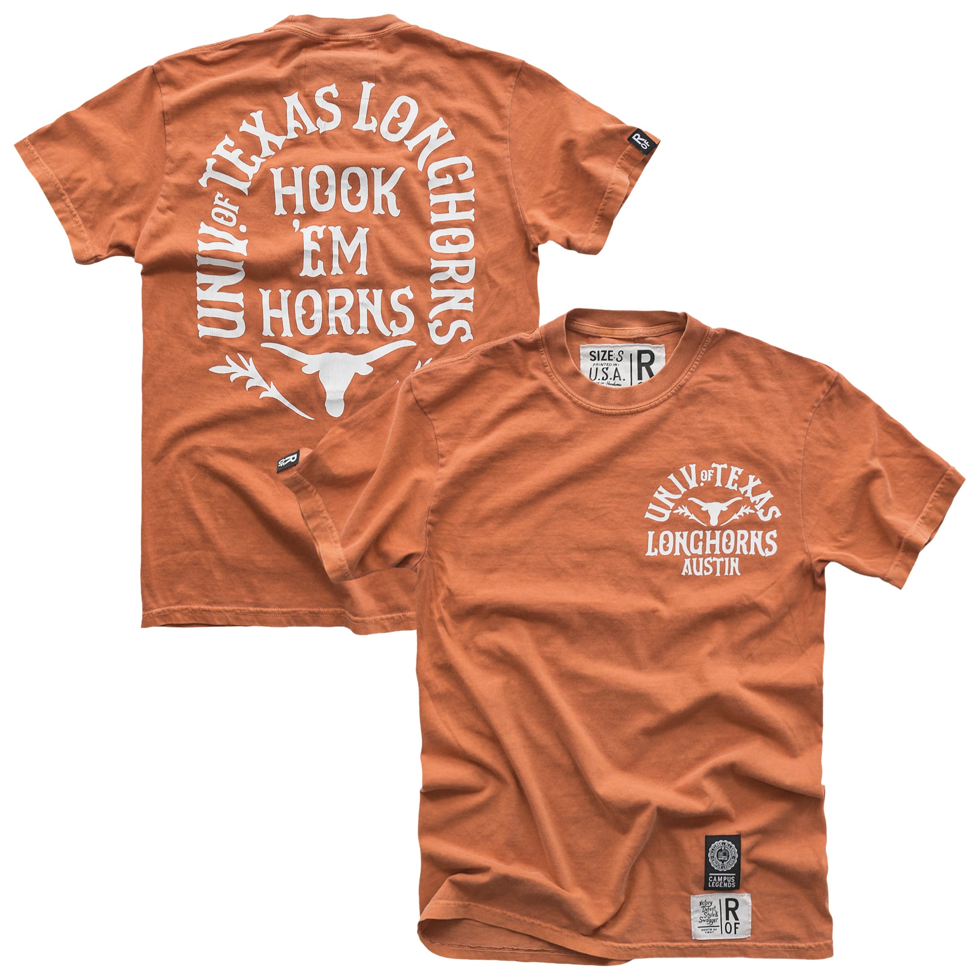 Unisex Roots of Fight x Texas Longhorns Orange Hook 'Em Horns T-Shirt