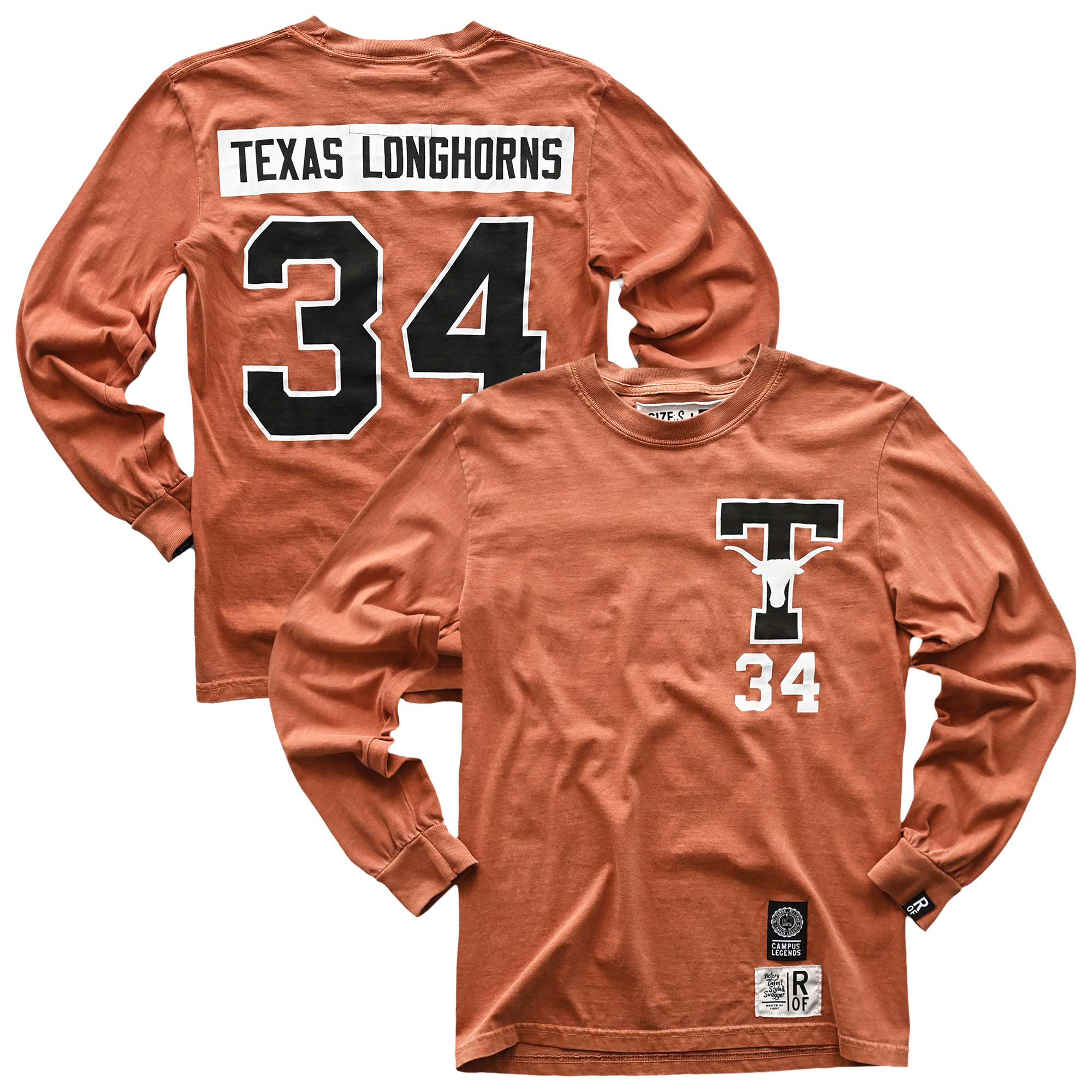 Unisex Roots of Fight x Texas Longhorns Ricky Williams Orange #34 Long Sleeve T-Shirt