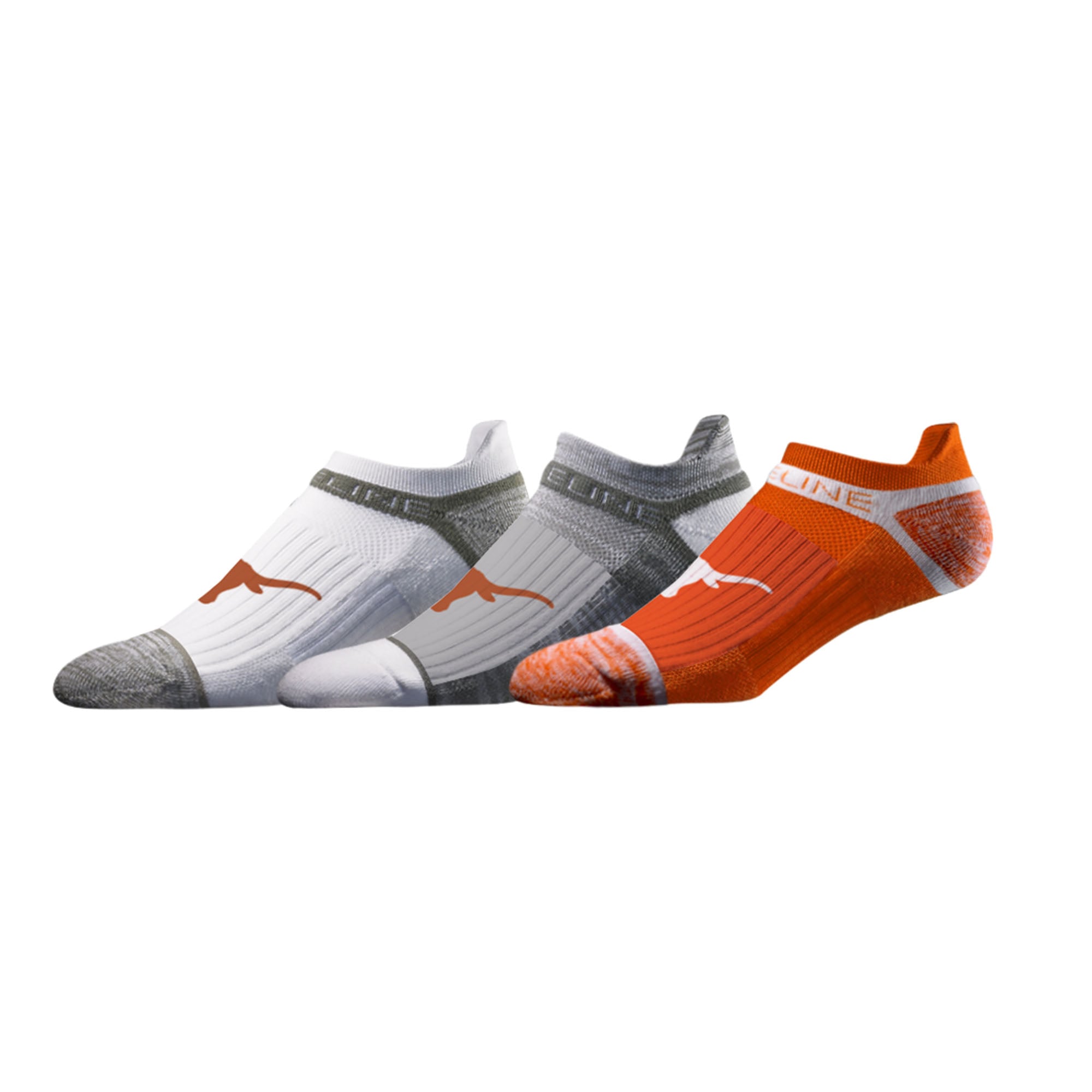 Unisex Strideline Texas Longhorns Premium Low 3-Pack Ankle Socks Set