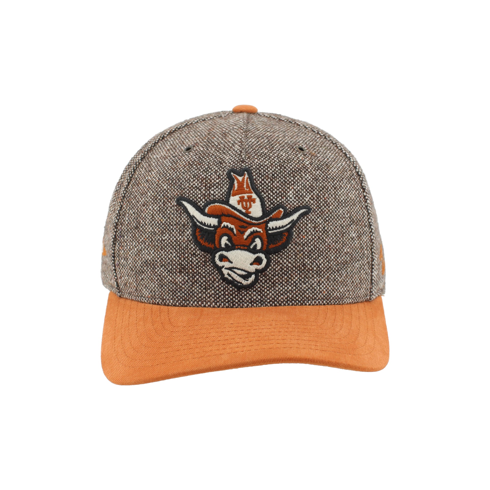 Chapeau unisexe Zephyr marron/orange Texas Longhorns en tweed à couronne pincée et ajustable