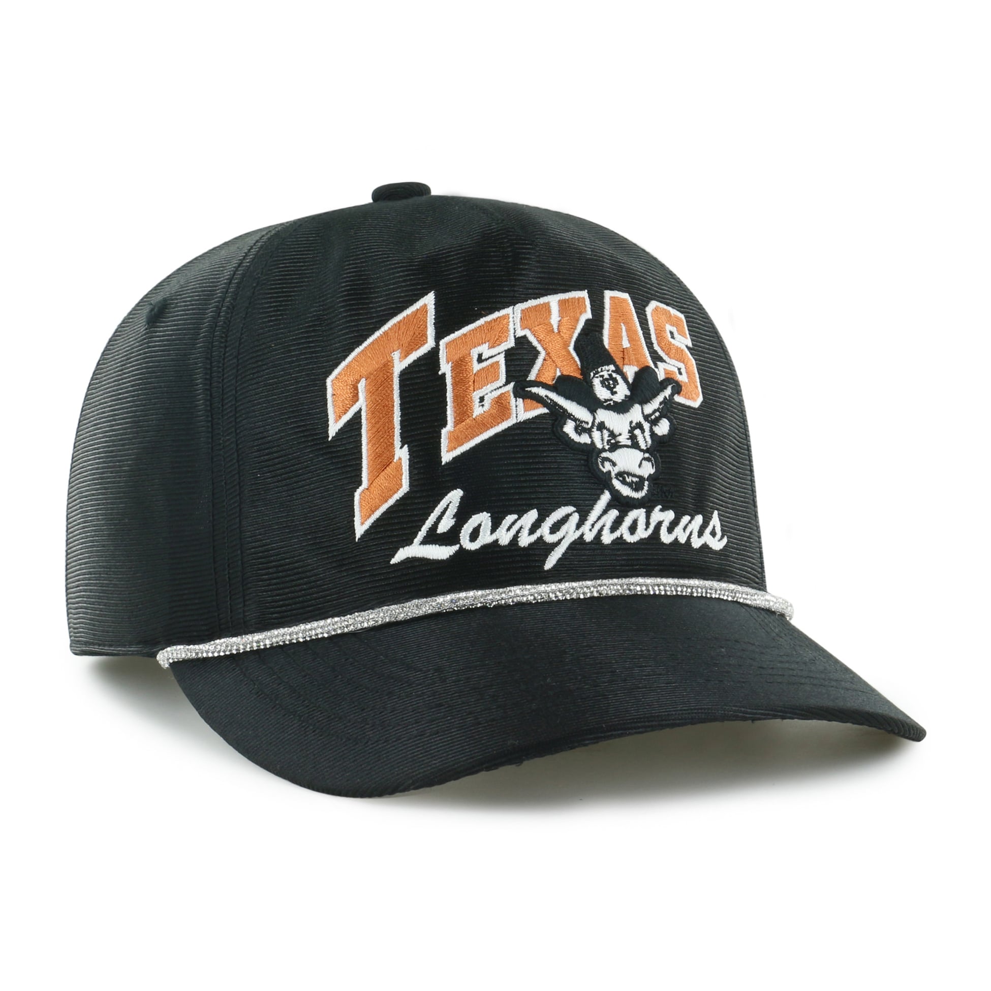 Women's '47 Black Texas Longhorns Glitter Hitch Adjustable Hat
