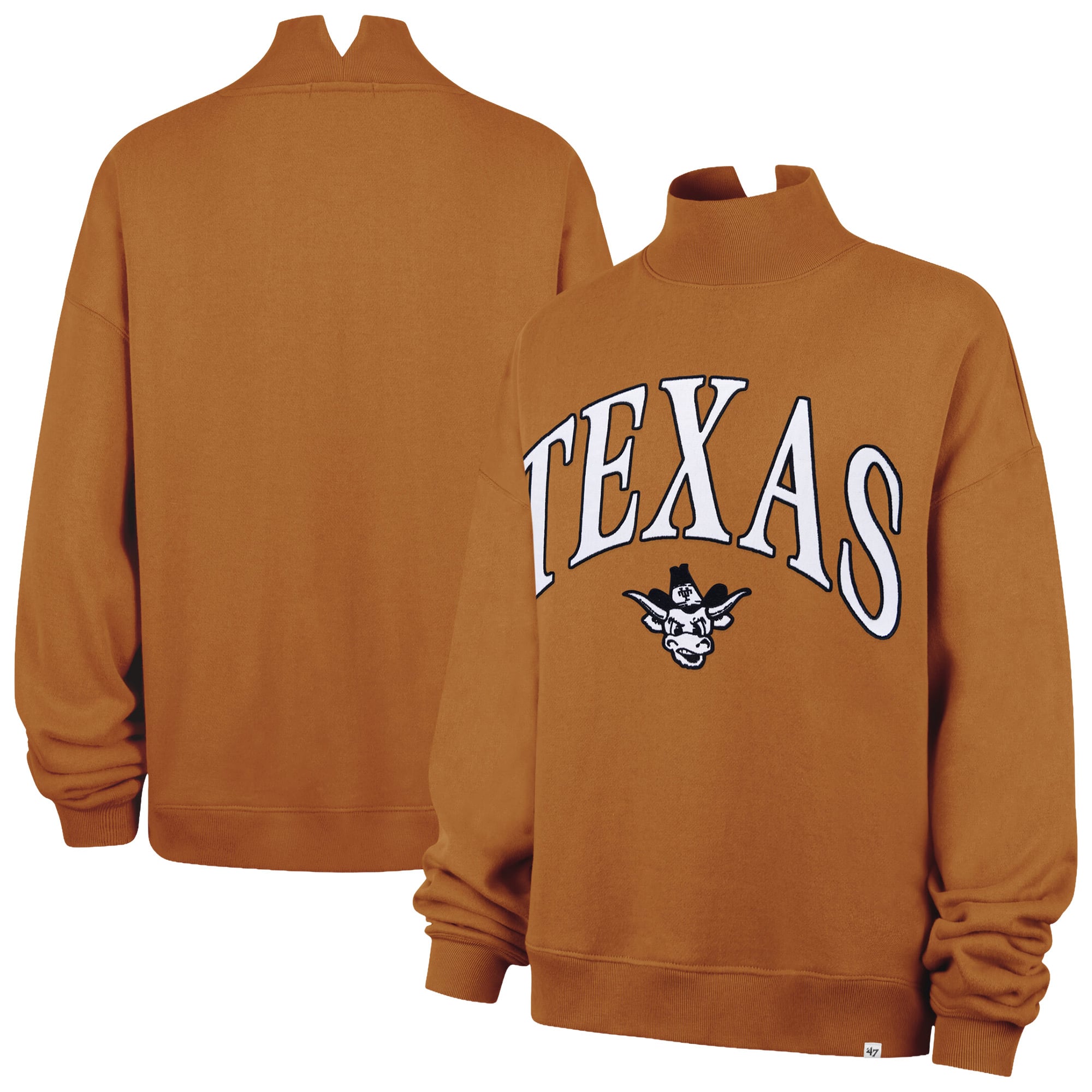 Women's '47 Texas Orange Longhorns Mock Neck Sweatshirt