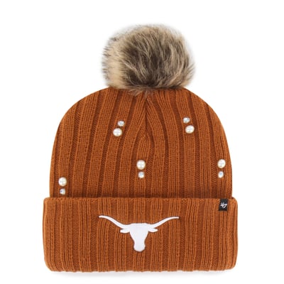 Texas Longhorns '47 Women's Pearl Fur Knit Hat with Pom - Texas Orange