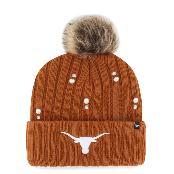 Women’s ’47 Texas Orange Texas Longhorns Pearl Fur Knit Hat with Pom
