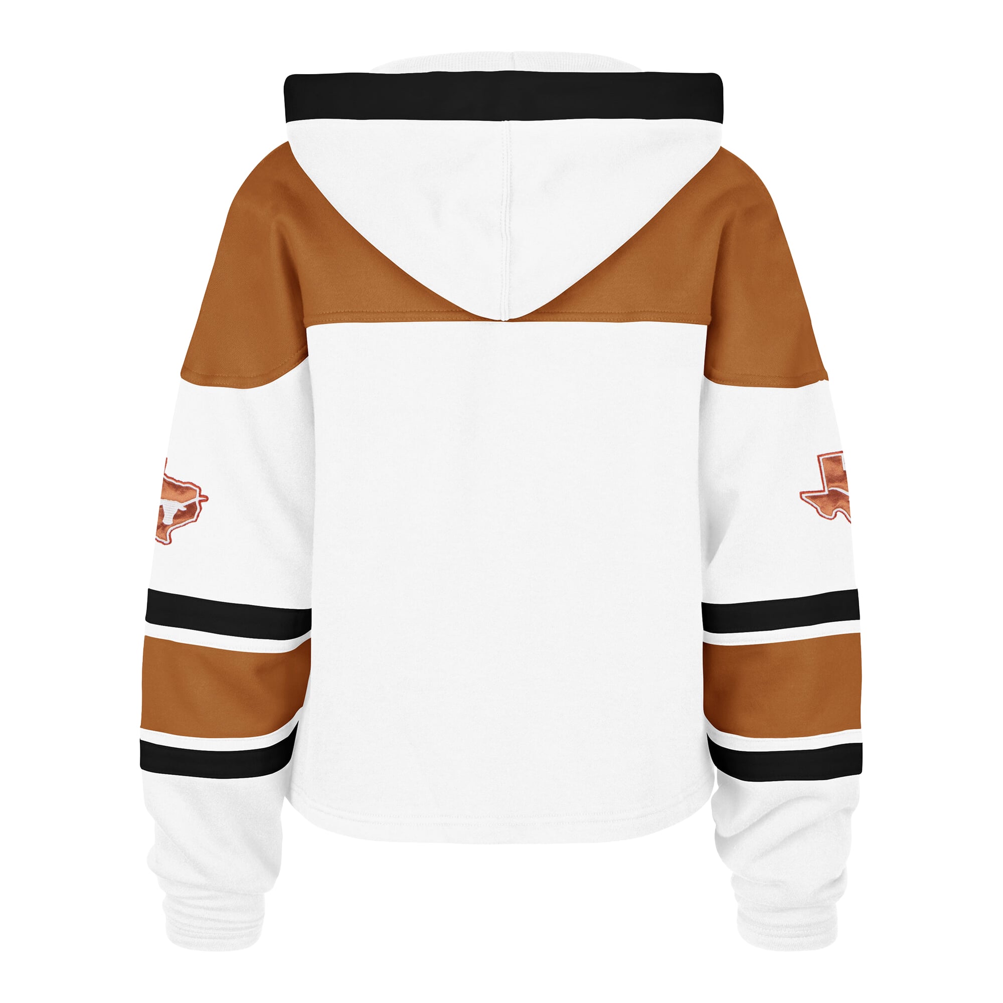 Sweat à capuche court lacets Superior Lacer pour femme, modèle '47 blanc Texas Longhorns