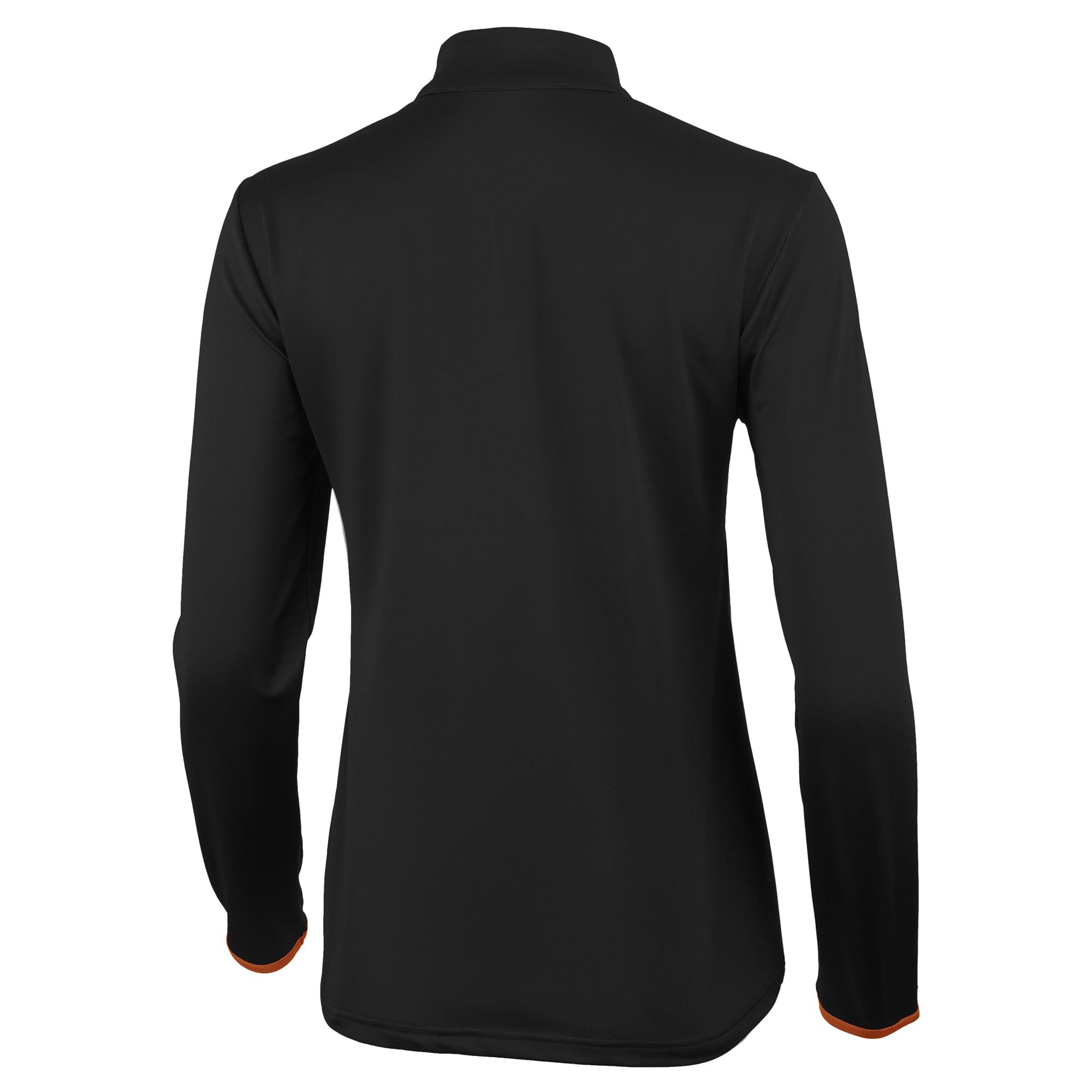 Pull à col zippé Antigua noir/orange Texas Longhorns pour femme