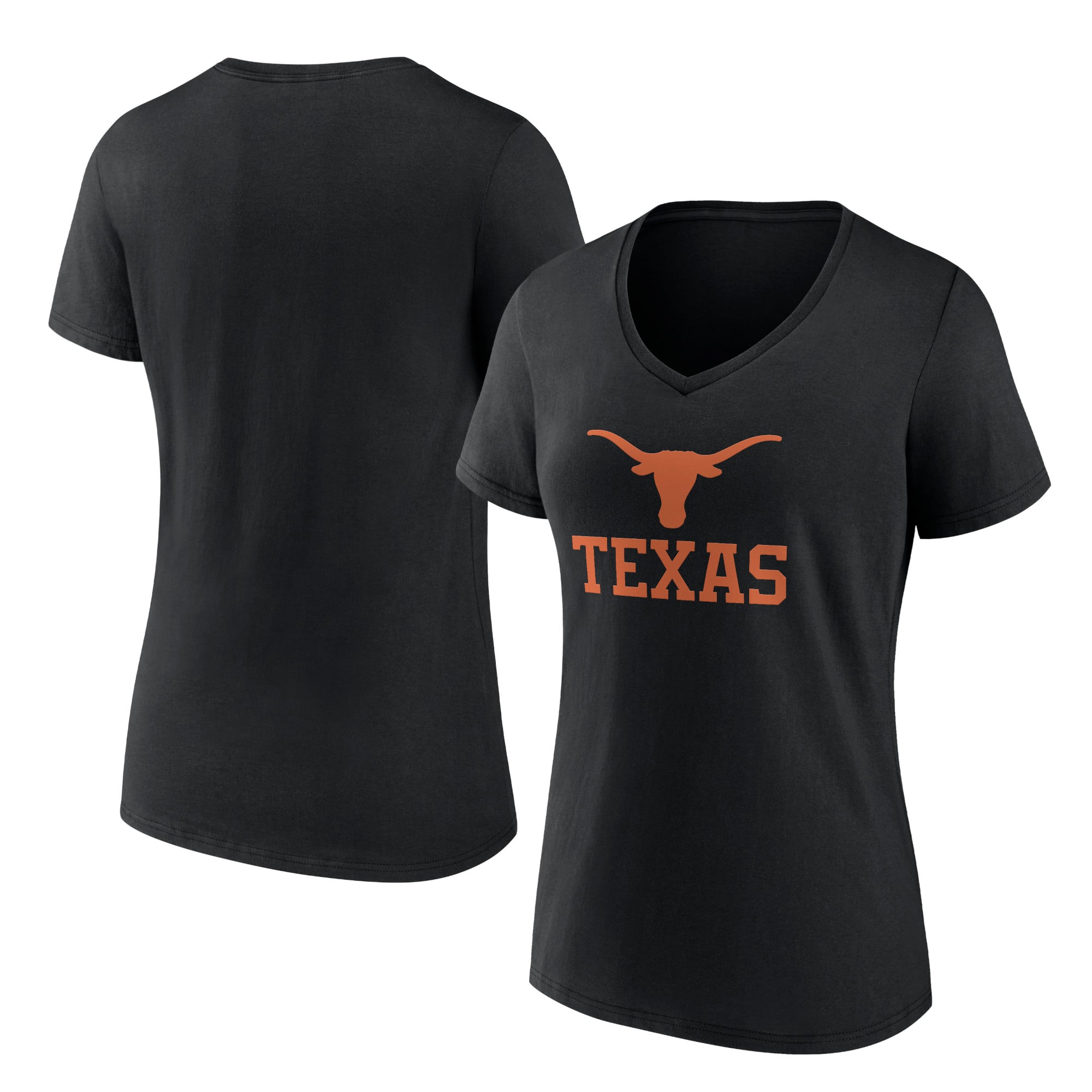 Women's Black Texas Longhorns Lockup Team V-Neck T-Shirt