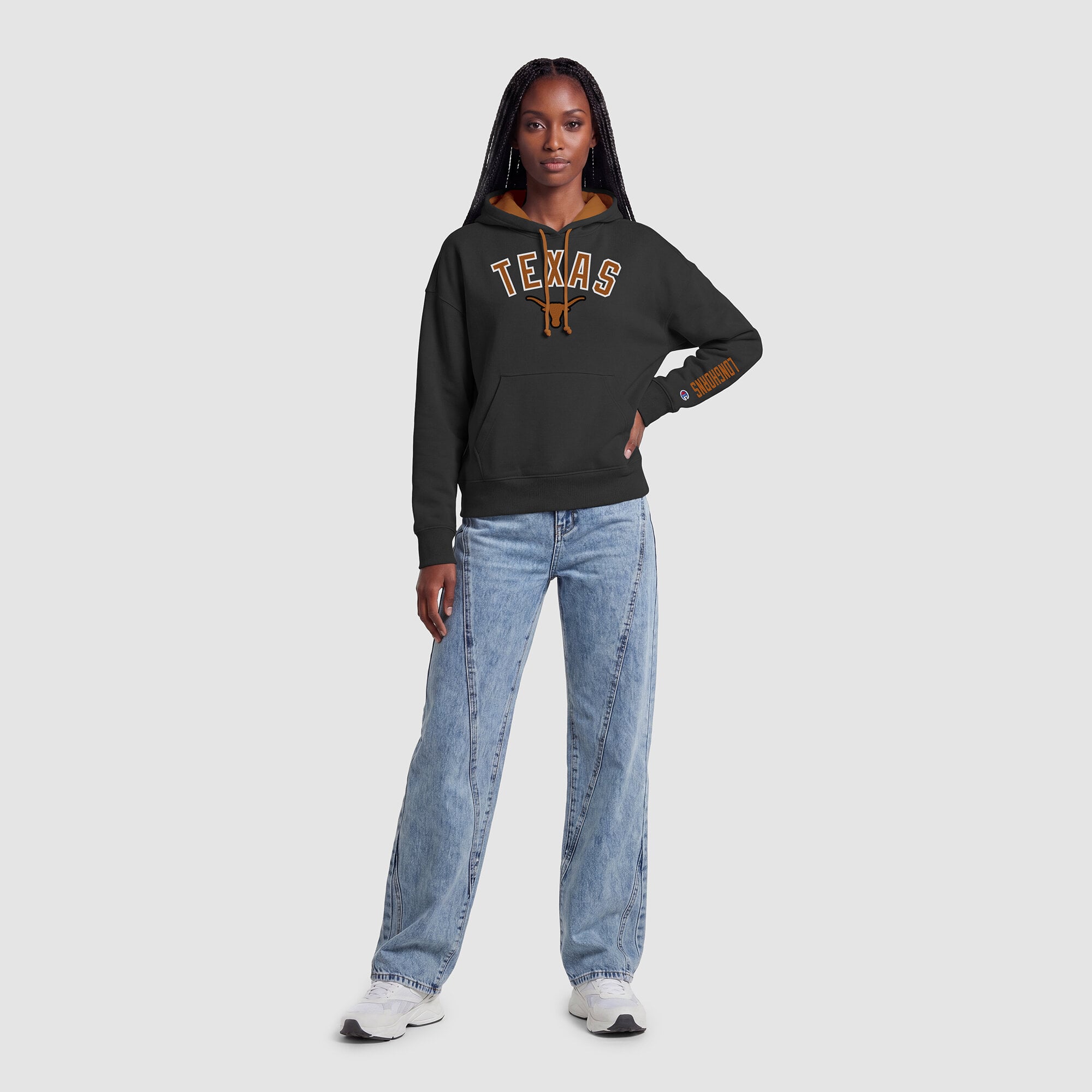 Sweat à capuche polaire noir Champion Texas Longhorns pour femmes