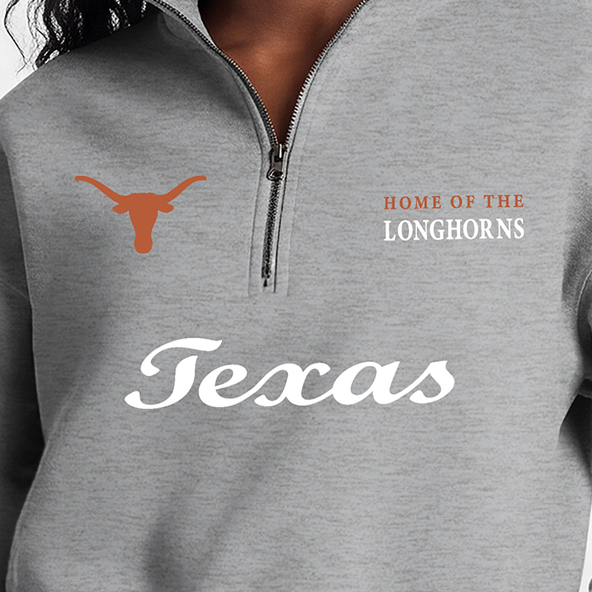 Women's Champion Gray Texas Longhorns Academic Triumph Quarter-Zip Tri-Blend Pullover