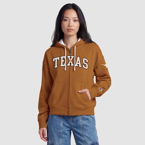 Women’s Champion Texas Orange Texas Longhorns Arch Full-Zip Fleece Hoodie