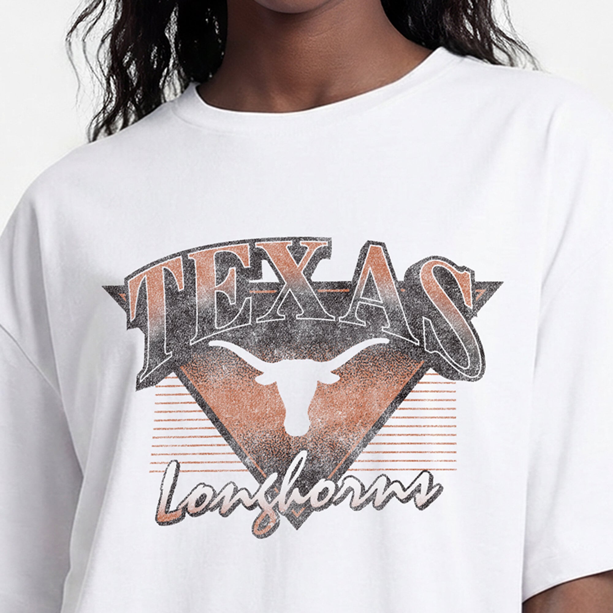 T-shirt oversize rétro Champion blanc Texas Longhorns pour femmes