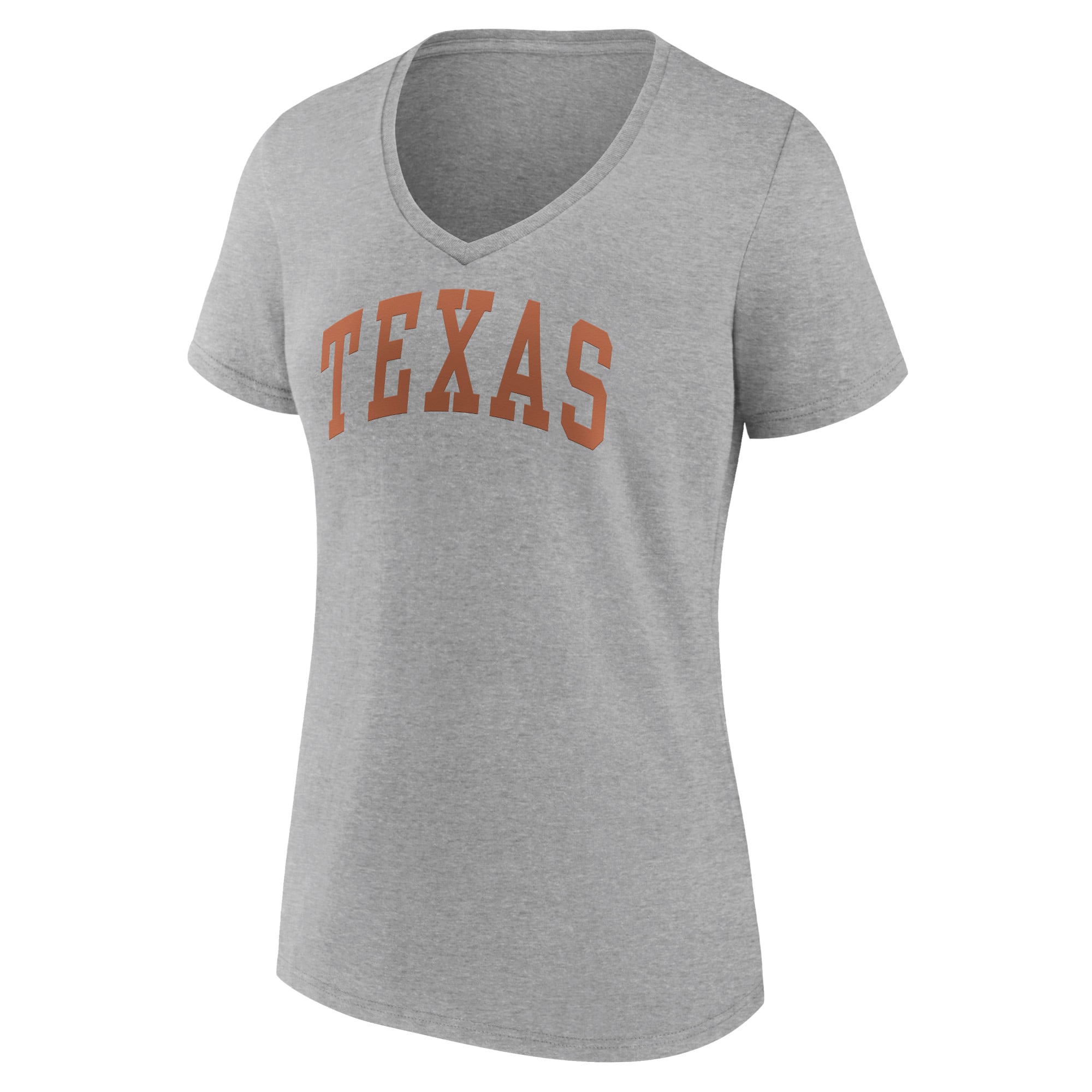 Women's Fanatics Heather Gray Texas Longhorns Basic Arch V-Neck T-Shirt