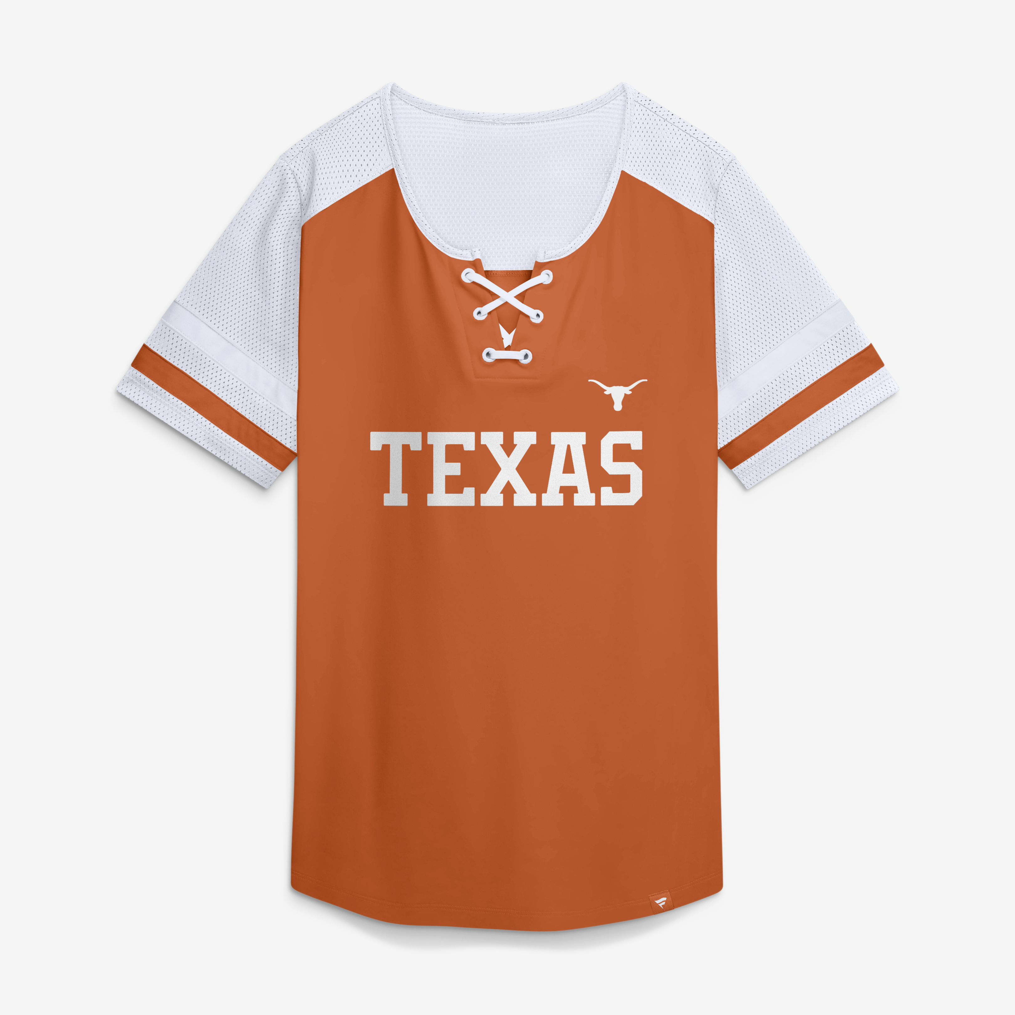 Women's Fanatics Texas Orange Longhorns Power Play Athena Lace-Up T-Shirt