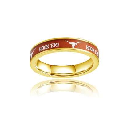 Texas Longhorns FanDrip Women's Stainless Steel Ring - Gold