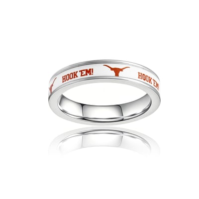 Texas Longhorns FanDrip Women's Stainless Steel Ring - White