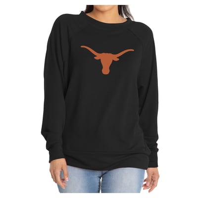 Texas Longhorns Flying Colors Apparel Women's Rylee Raglan Long Sleeve T-Shirt - Black
