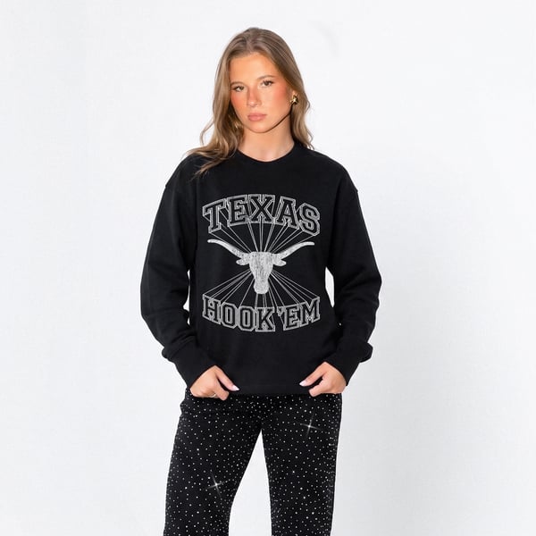 Women’s Gameday Couture Black Texas Longhorns Spotlight Oversized Long Sleeve T-Shirt