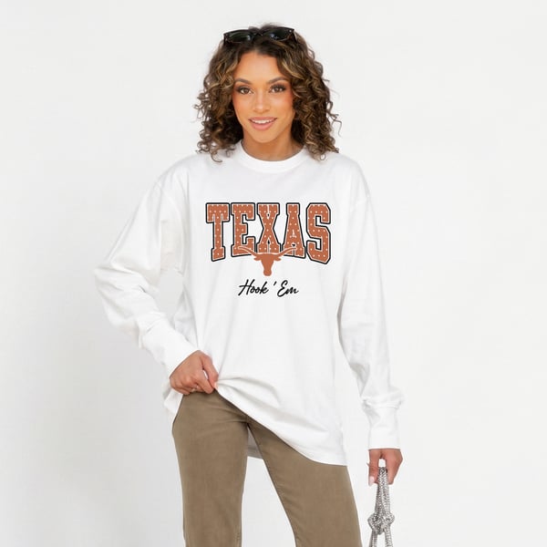 Women’s Gameday Couture White Texas Longhorns Sweet Spot Oversized Long Sleeve T-Shirt