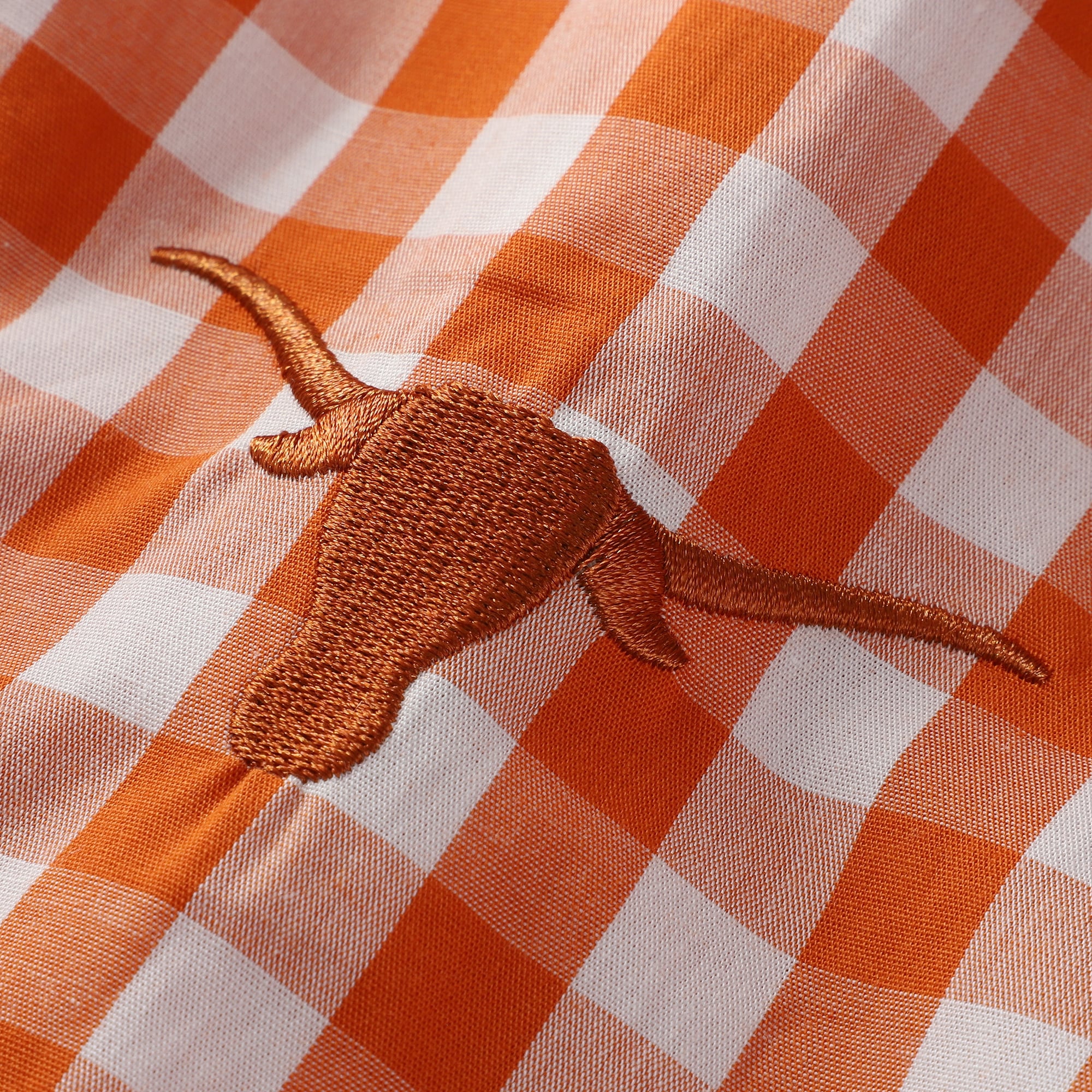 Blouse à carreaux vichy Texas Orange Longhorns pour femmes, idéale les jours de match.