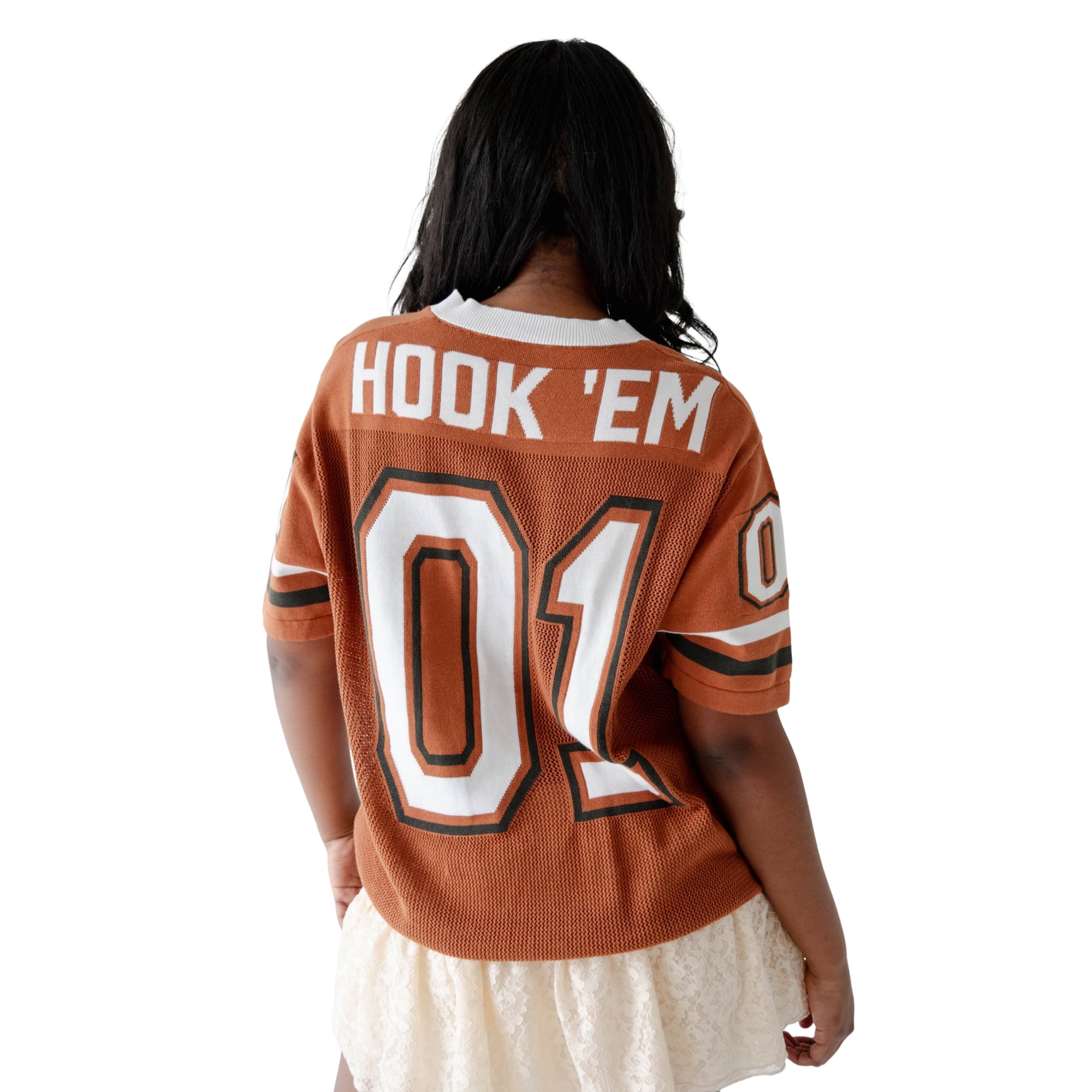 Maillot de football tricoté Texas Orange Longhorns pour femmes