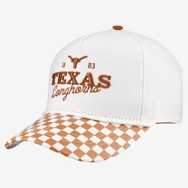 Women’s Gameday Social White Texas Longhorns Albon Check 5-Panel Rope Adjustable Hat