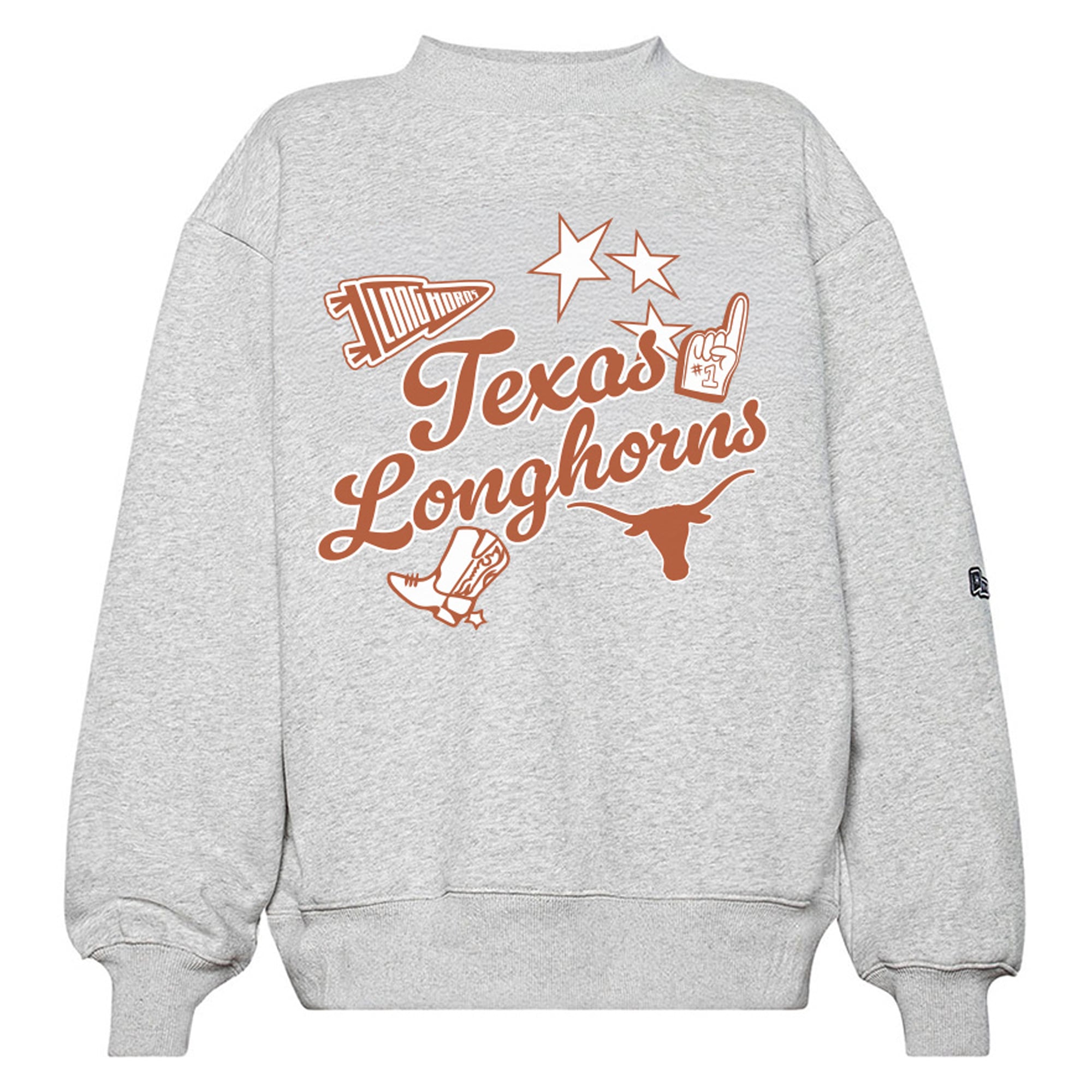 Sweat-shirt à col montant gris Texas Longhorns pour femme de la marque Hype and Vice