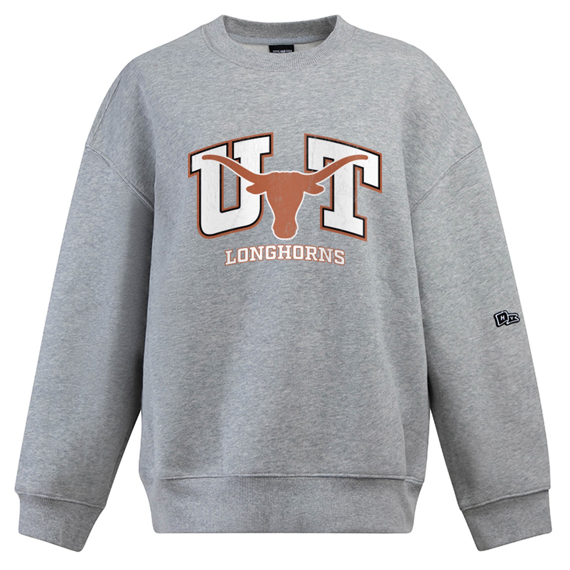 Sweat-shirt à col rond gris chiné Texas Longhorns Offside pour femme de la marque Hype and Vice