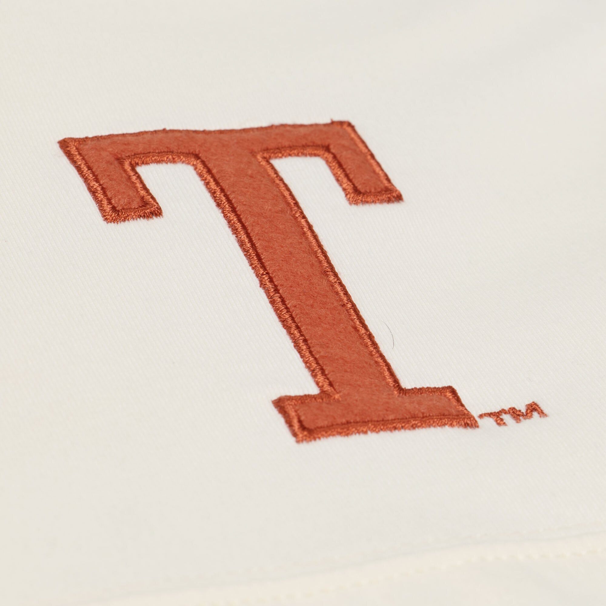 Women's Mitchell & Ness Cream Texas Longhorns Retro Roots Oversized 3/4-Sleeve T-Shirt