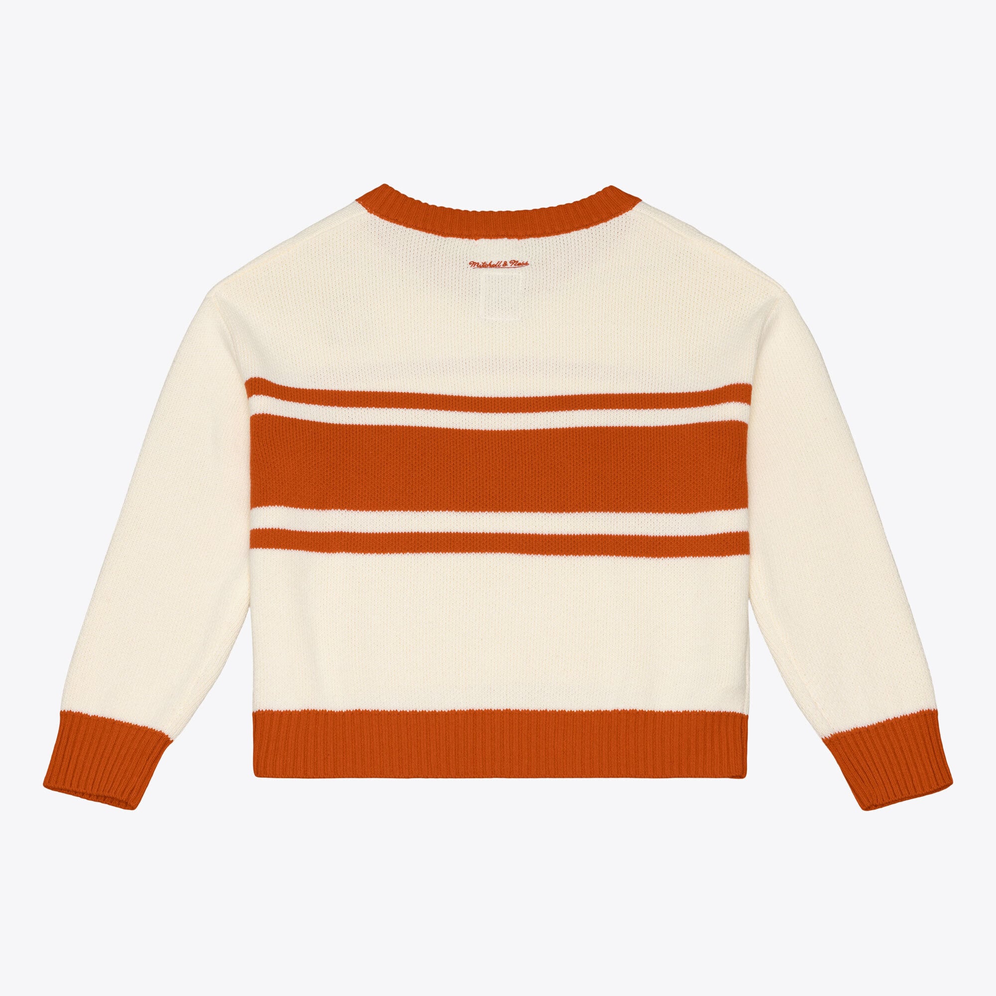 Pull Mitchell & Ness crème Texas Longhorns à col en V pour femme