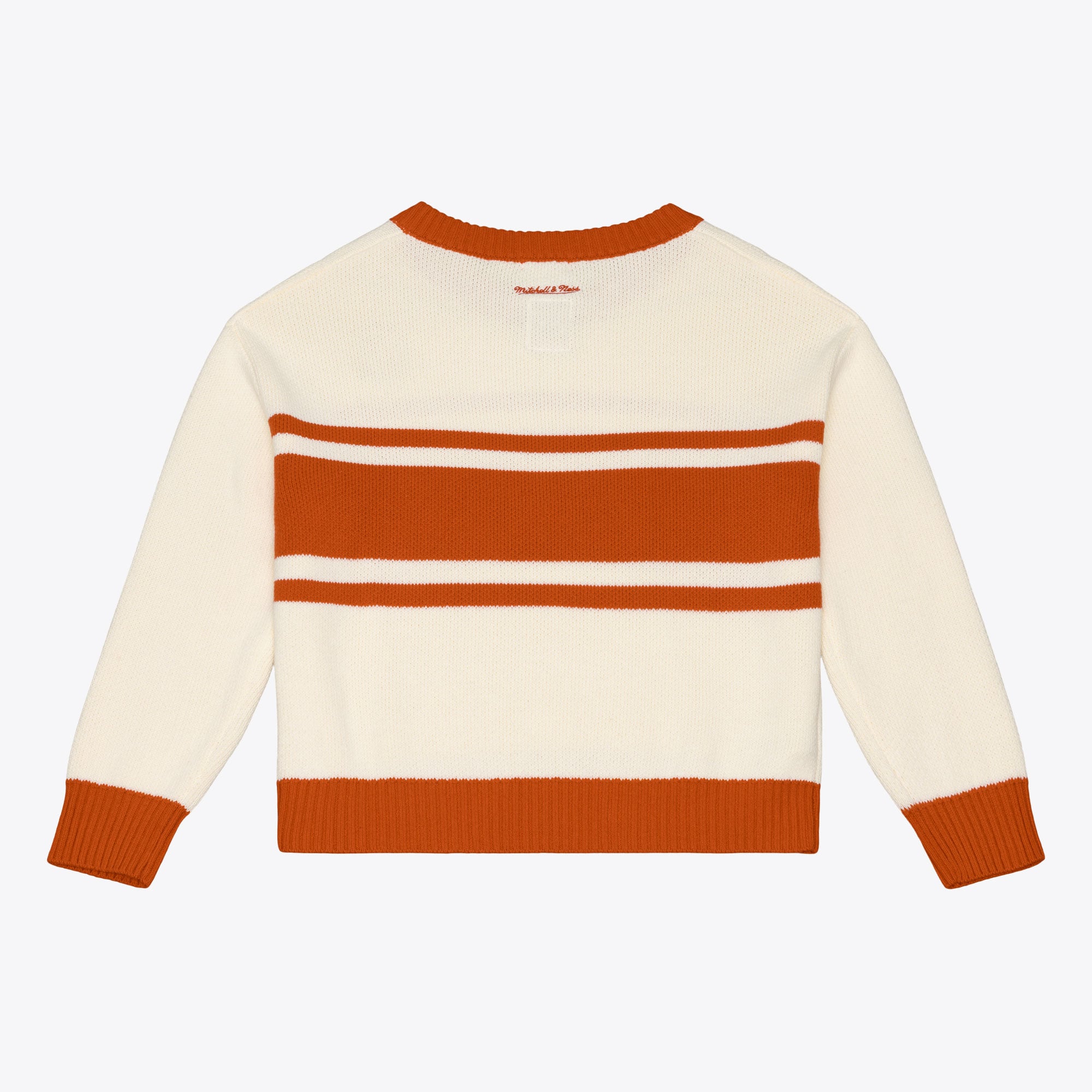 Women's Mitchell & Ness Cream Texas Longhorns Retro Roots V-Neck Sweater