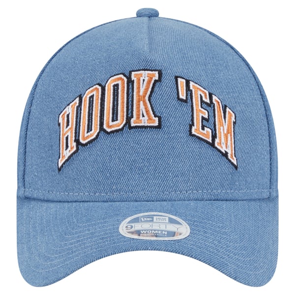 New Era Denim Texas Longhorns A-Frame 9FORTY Adjustable Tie Back Hat Women main image 3