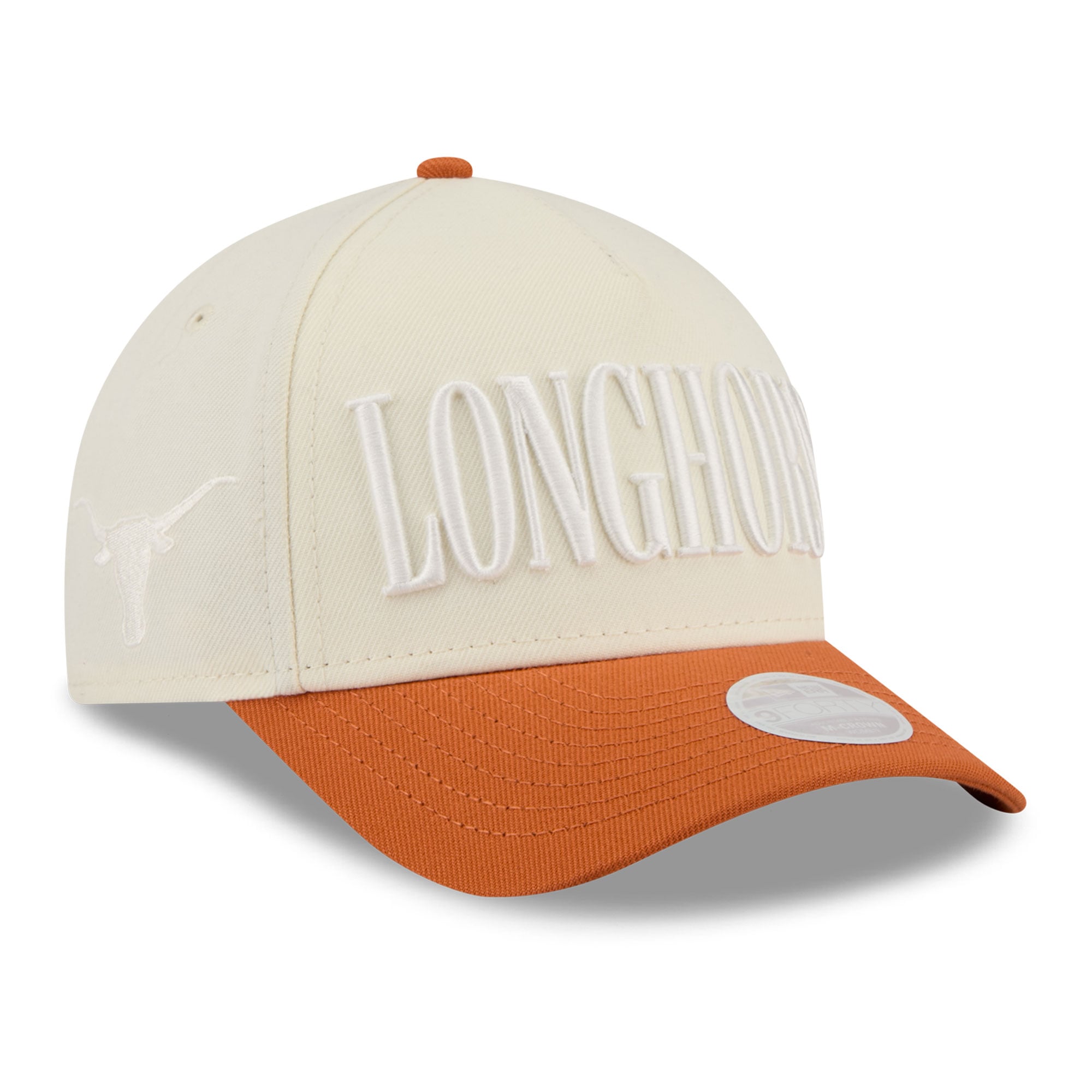Casquette ajustable New Era 9FORTY A-Frame blanche et orange Texas Longhorns pour femme