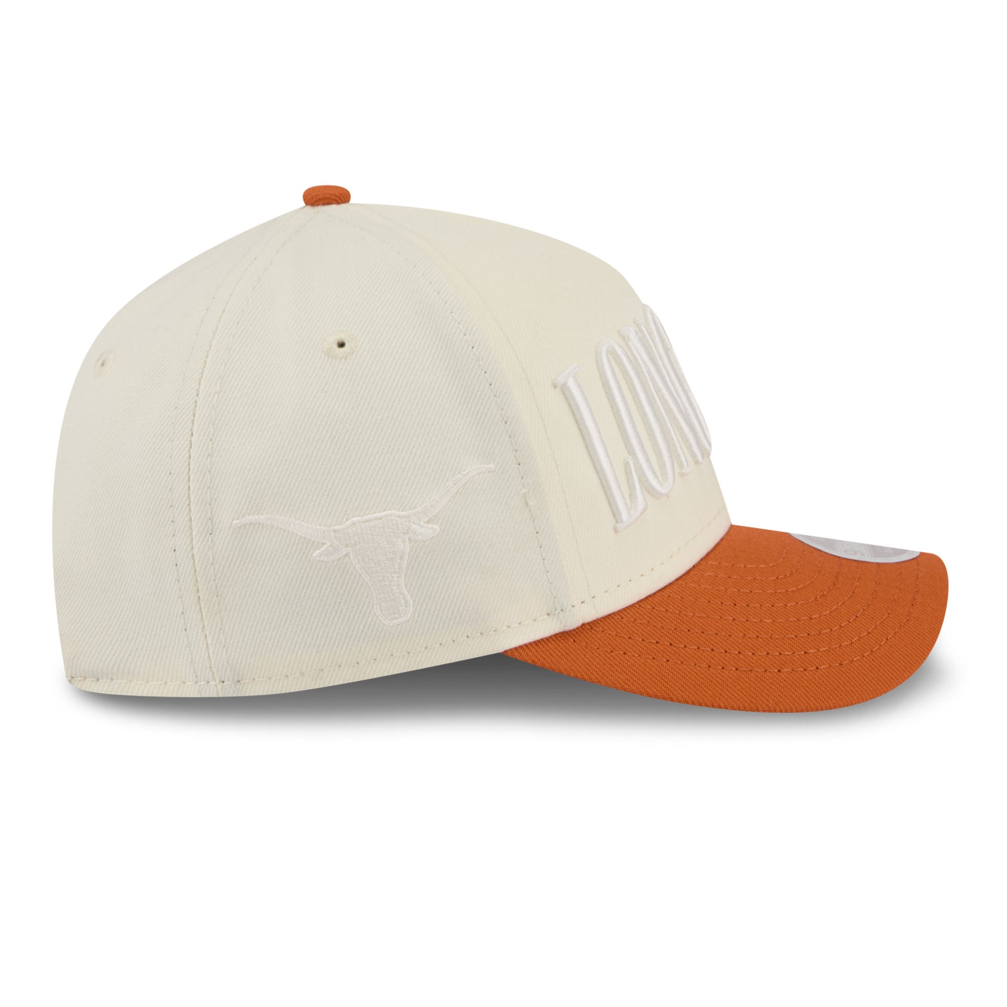 Casquette ajustable New Era 9FORTY A-Frame blanche et orange Texas Longhorns pour femme