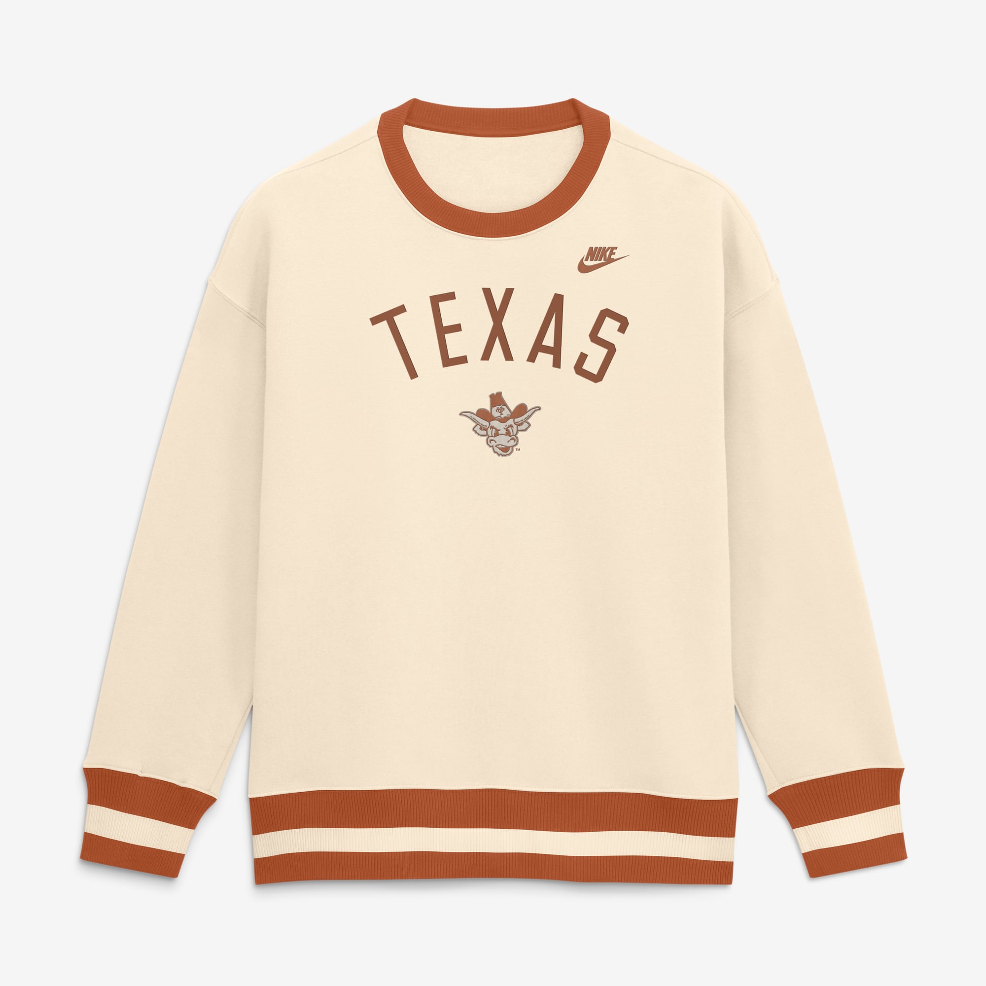 Women's Nike Natural Texas Longhorns Oversized Legacy Arch Phoenix Sweatshirt