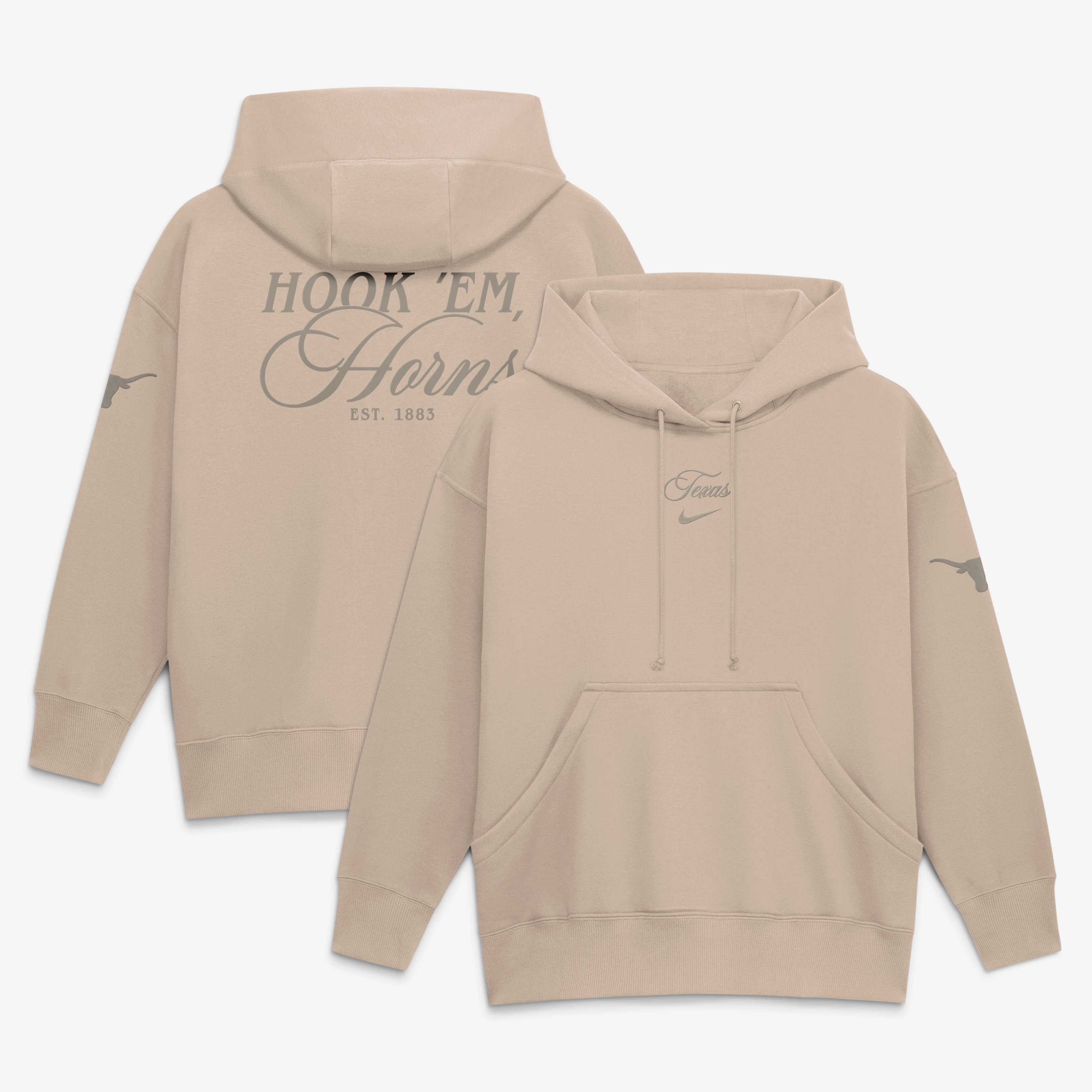 Sweat à capuche oversize Nike Tan Texas Longhorns Neutral Stance Phoenix Fleece pour femme