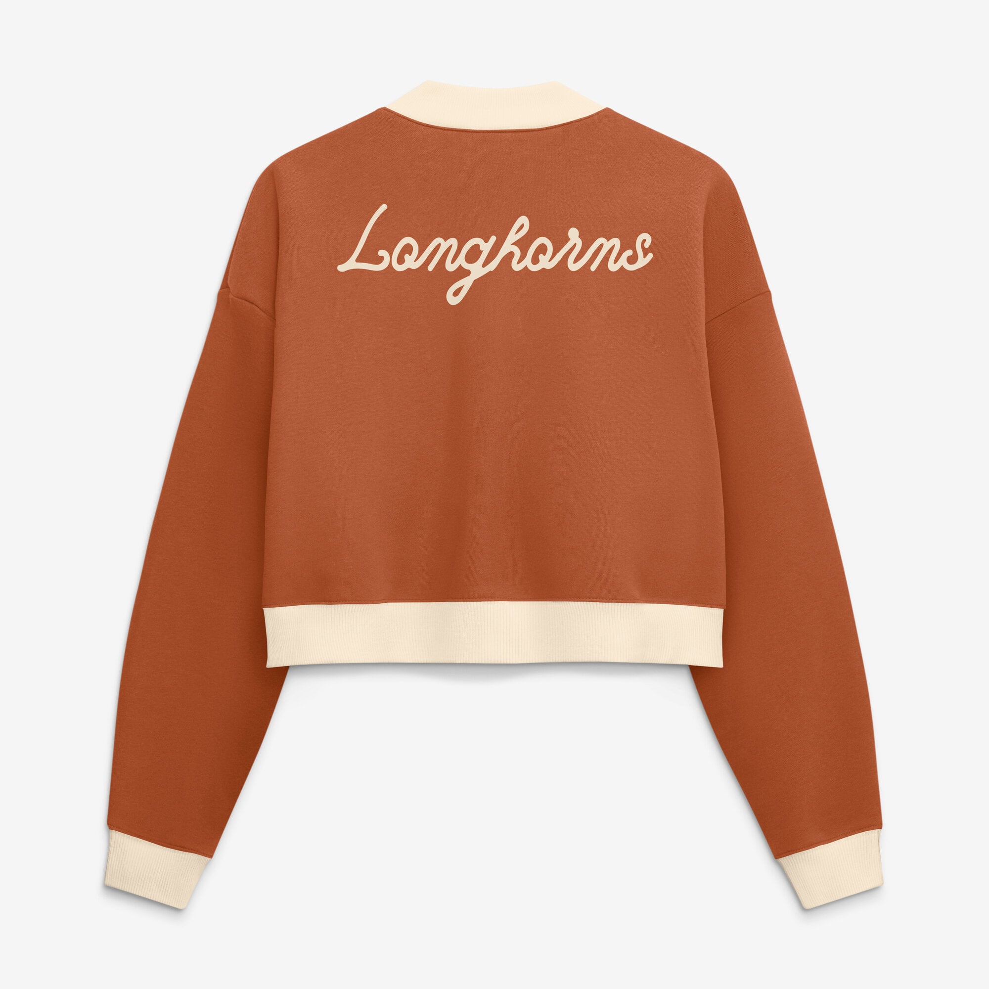 Veste bomber zippée courte et oversize Nike Texas Orange Longhorns pour femme