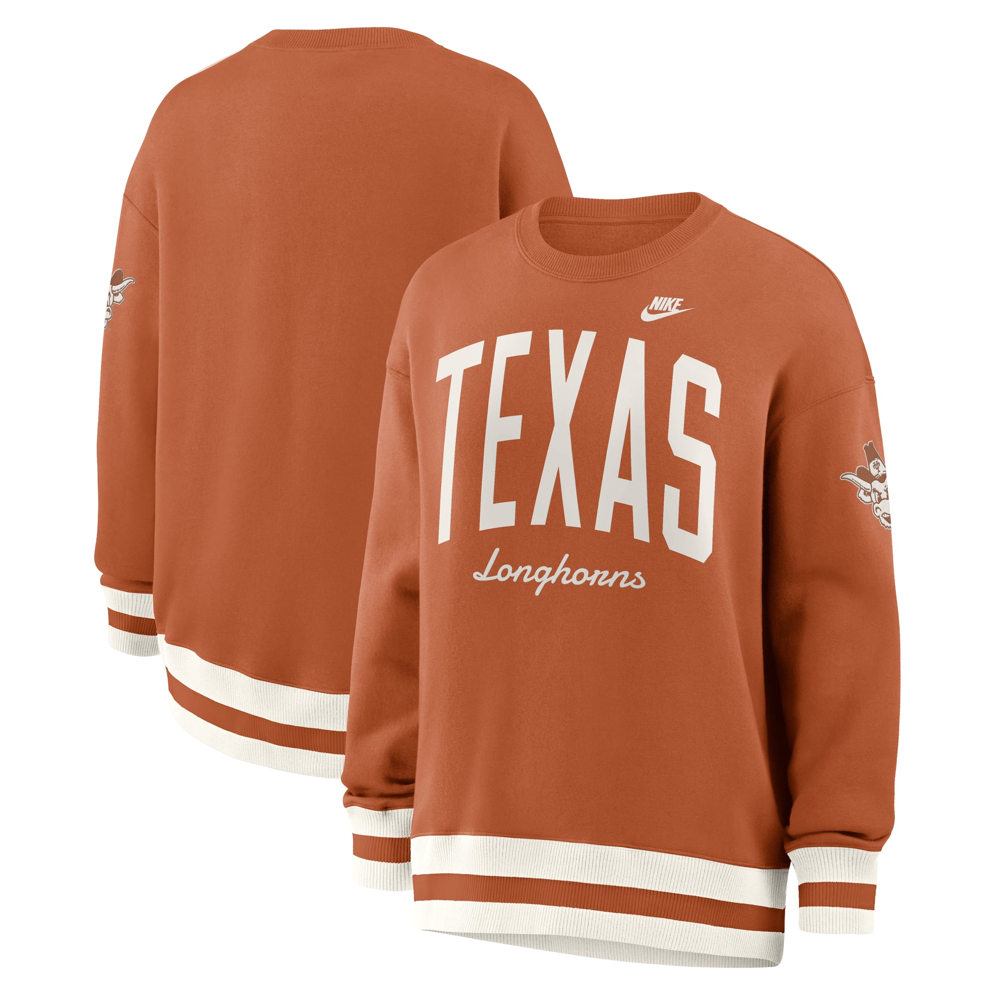 Sweat-shirt Nike Texas Orange Longhorns Oversize Legacy Arch Phoenix pour femme