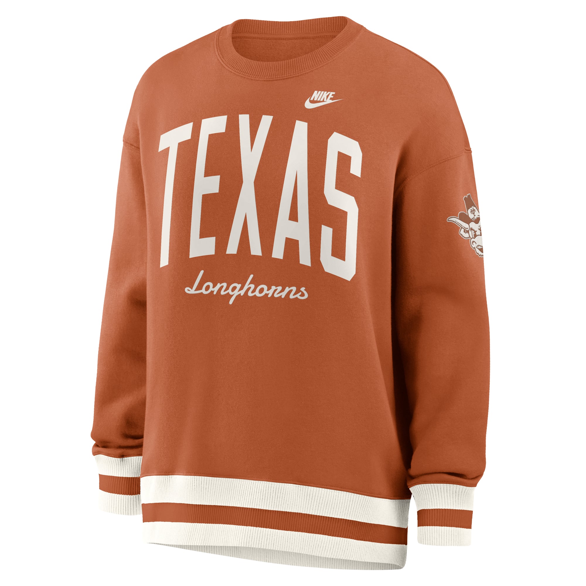 Sweat-shirt Nike Texas Orange Longhorns Oversize Legacy Arch Phoenix pour femme