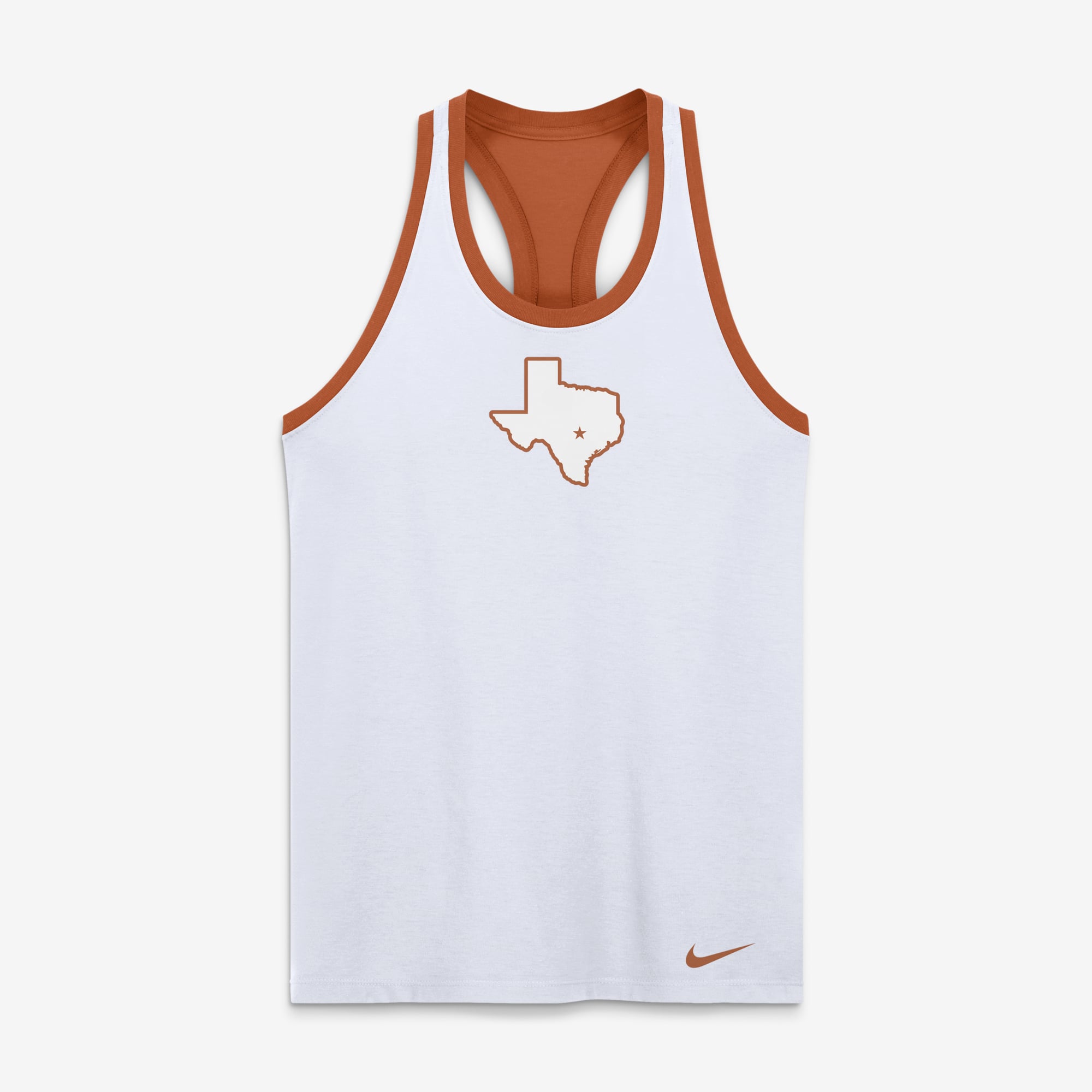 Women's Nike  White Texas Longhorns Reversible Racerback Tank Top