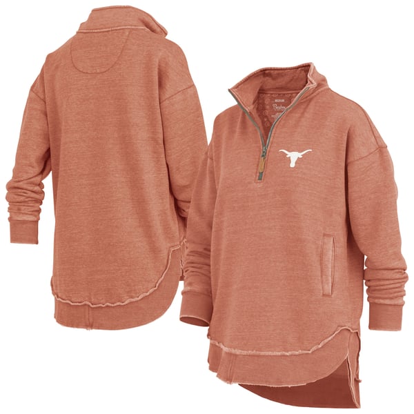Women’s Pressbox Burnt Orange Texas Longhorns Northfork Sojourn Poncho Quarter-Zip Sweatshirt
