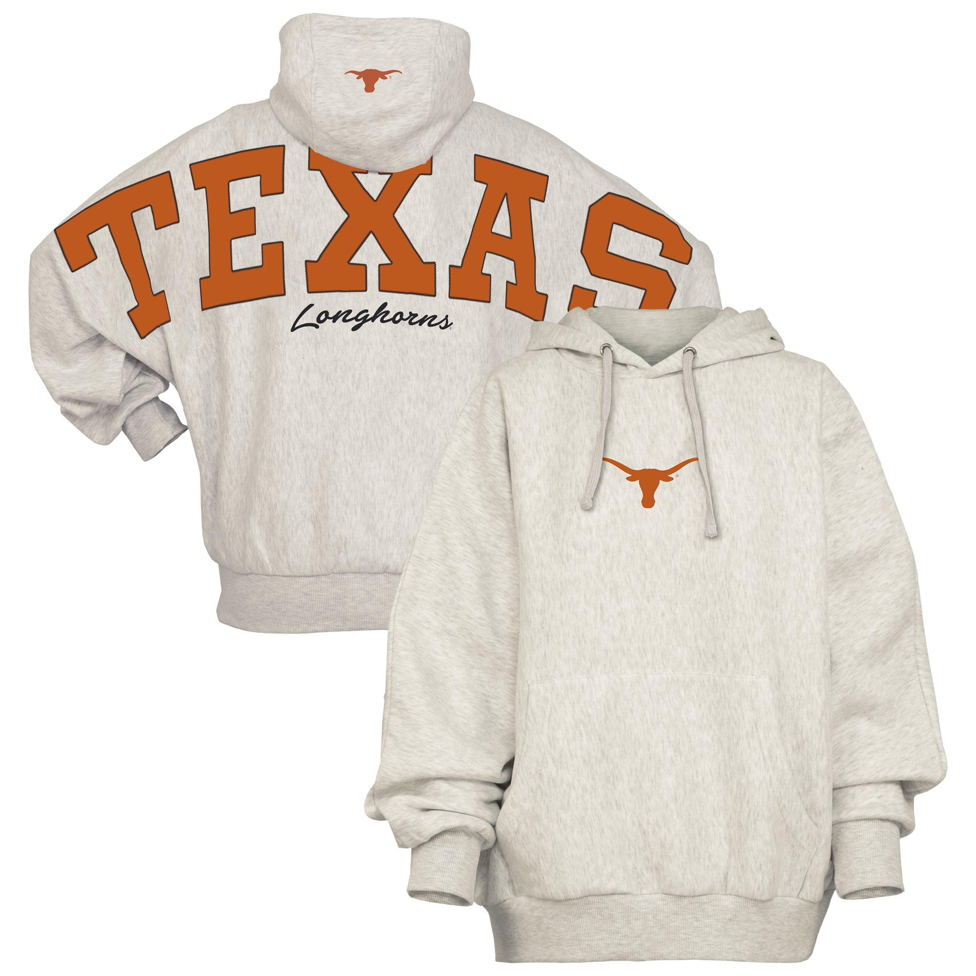 Sweat à capuche oversize gris Pressbox Texas Longhorns Belvedere pour femme