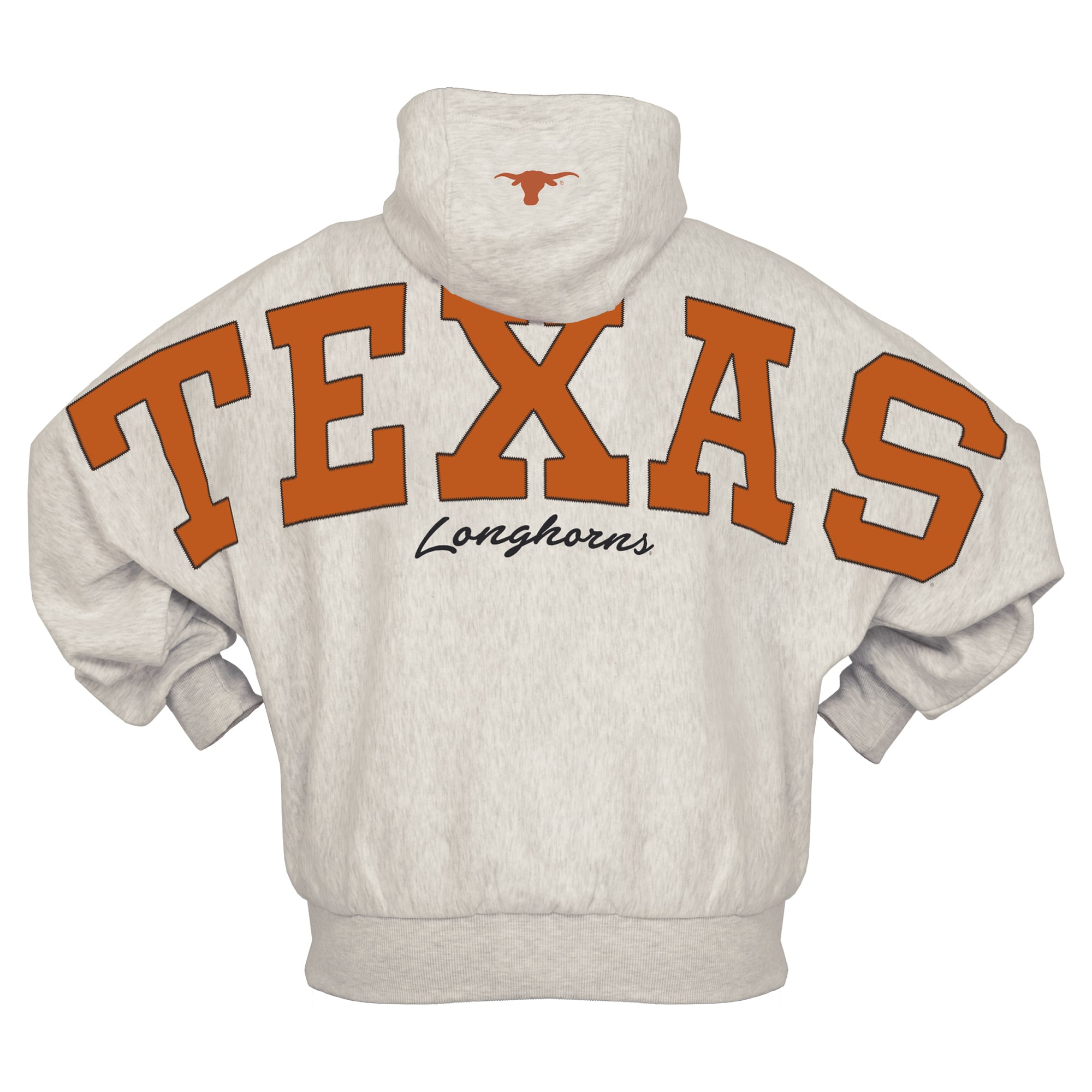 Sweat à capuche oversize gris Pressbox Texas Longhorns Belvedere pour femme