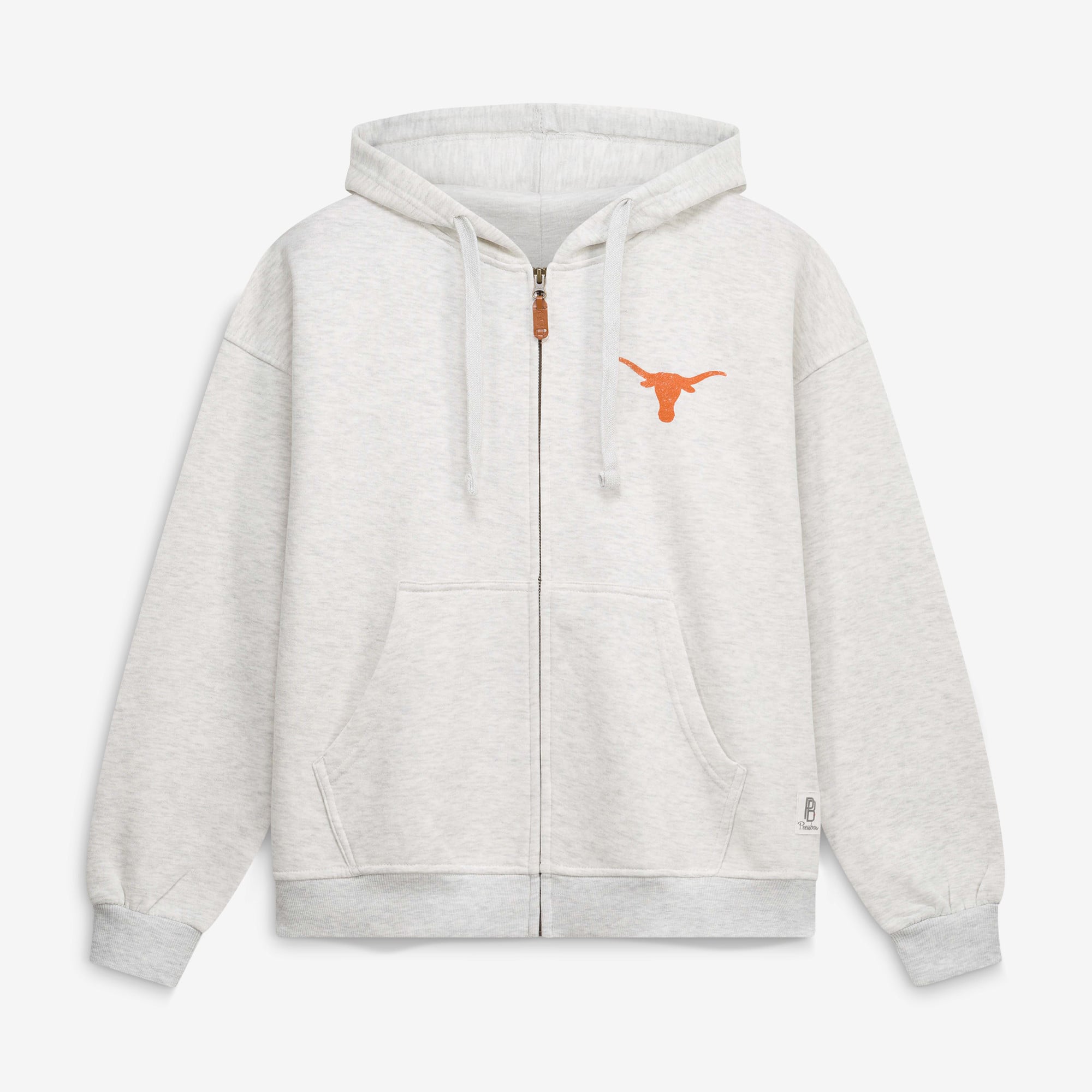 Sweat à capuche zippé Janise Texas Longhorns gris chiné pour femme, de Pressbox