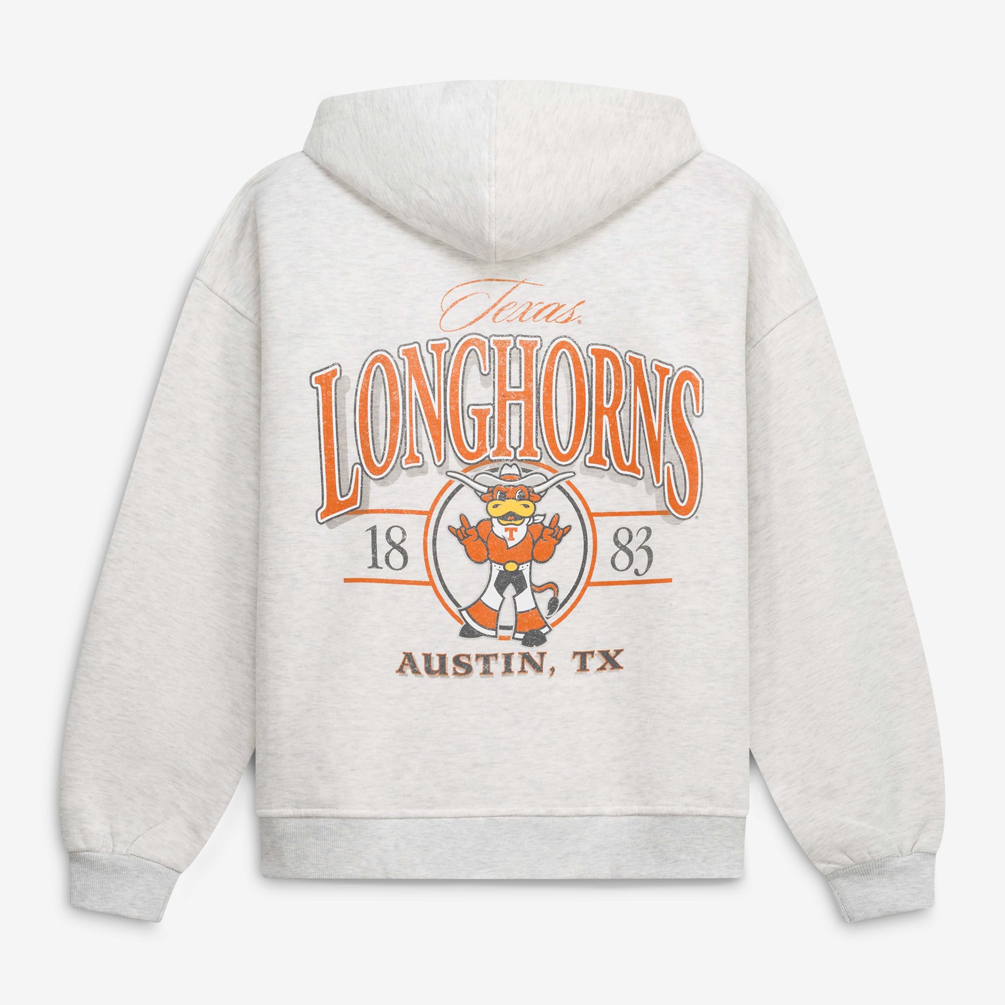 Sweat à capuche zippé Janise Texas Longhorns gris chiné pour femme, de Pressbox