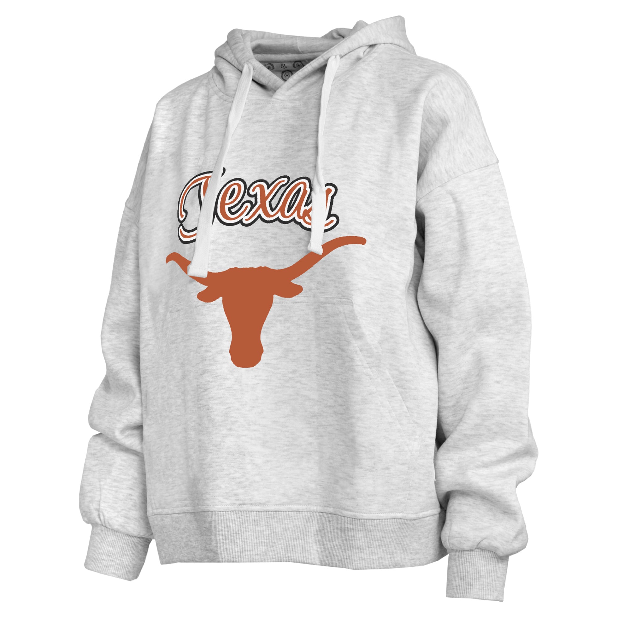 Sweat à capuche Pressbox pour femme, gris chiné, Texas Longhorns, modèle Janise