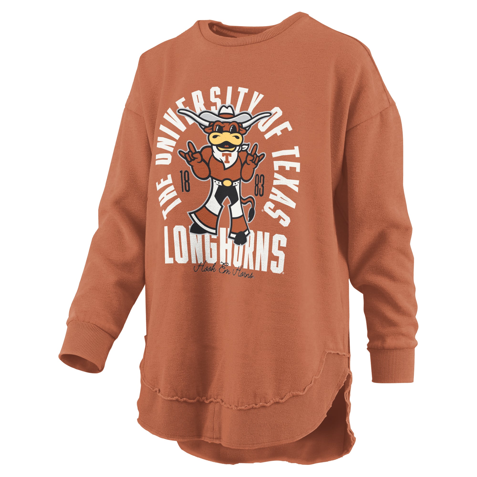 Sweat-shirt à col rond Pressbox Texas Orange Longhorns Blitz pour femmes