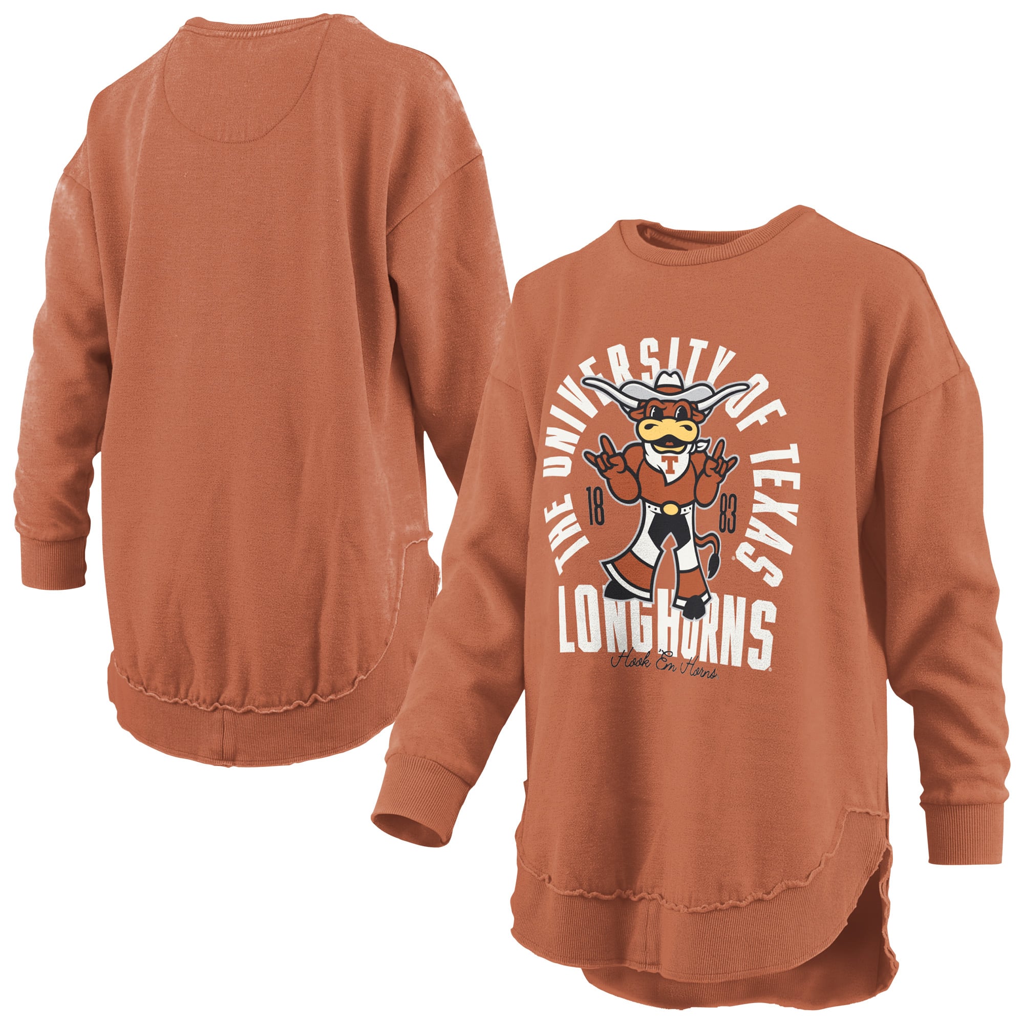 Sweat-shirt à col rond Pressbox Texas Orange Longhorns Blitz pour femmes